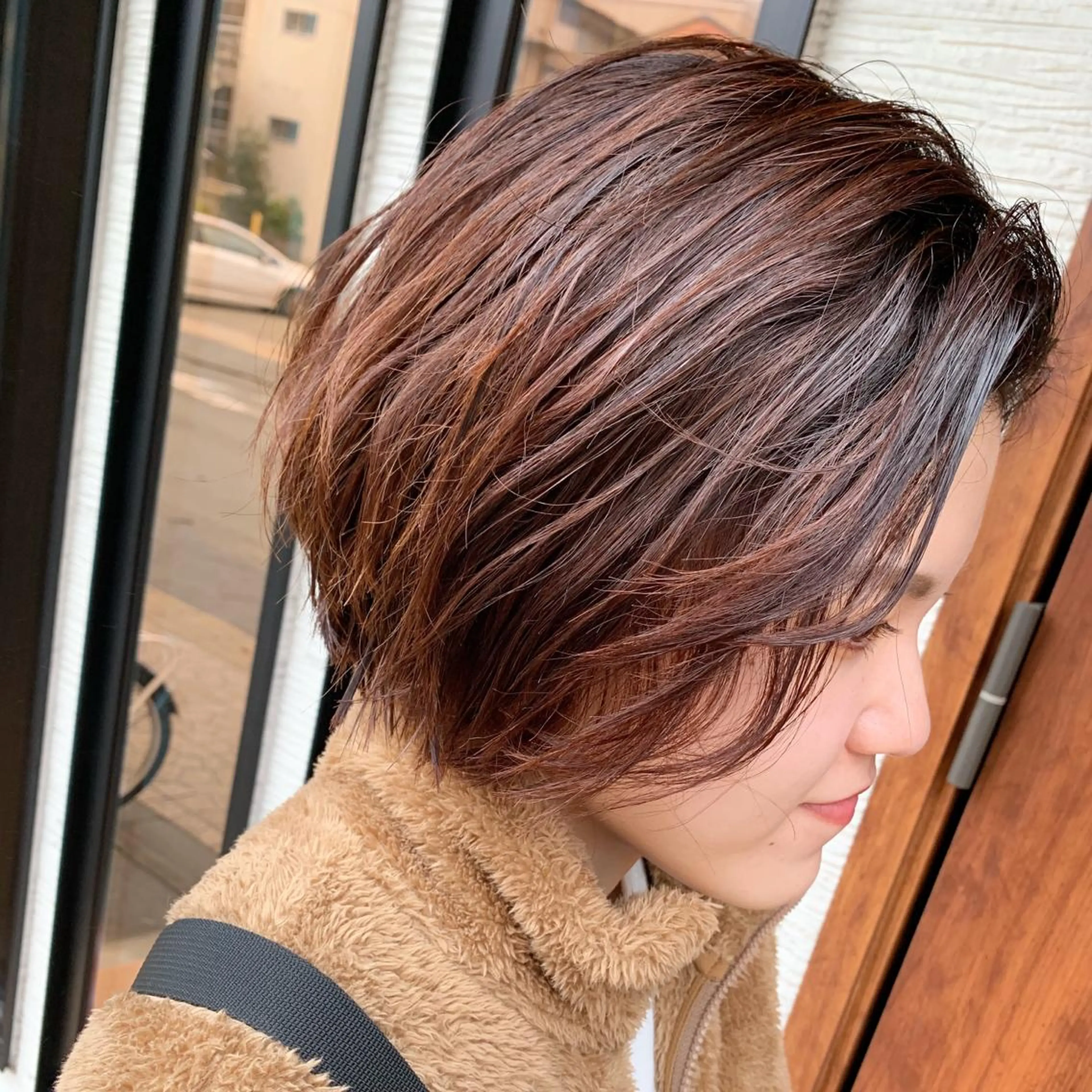 ショート カラー グラデーションカラー オレンジ yoshi (高橋福博)のヘアスタイル