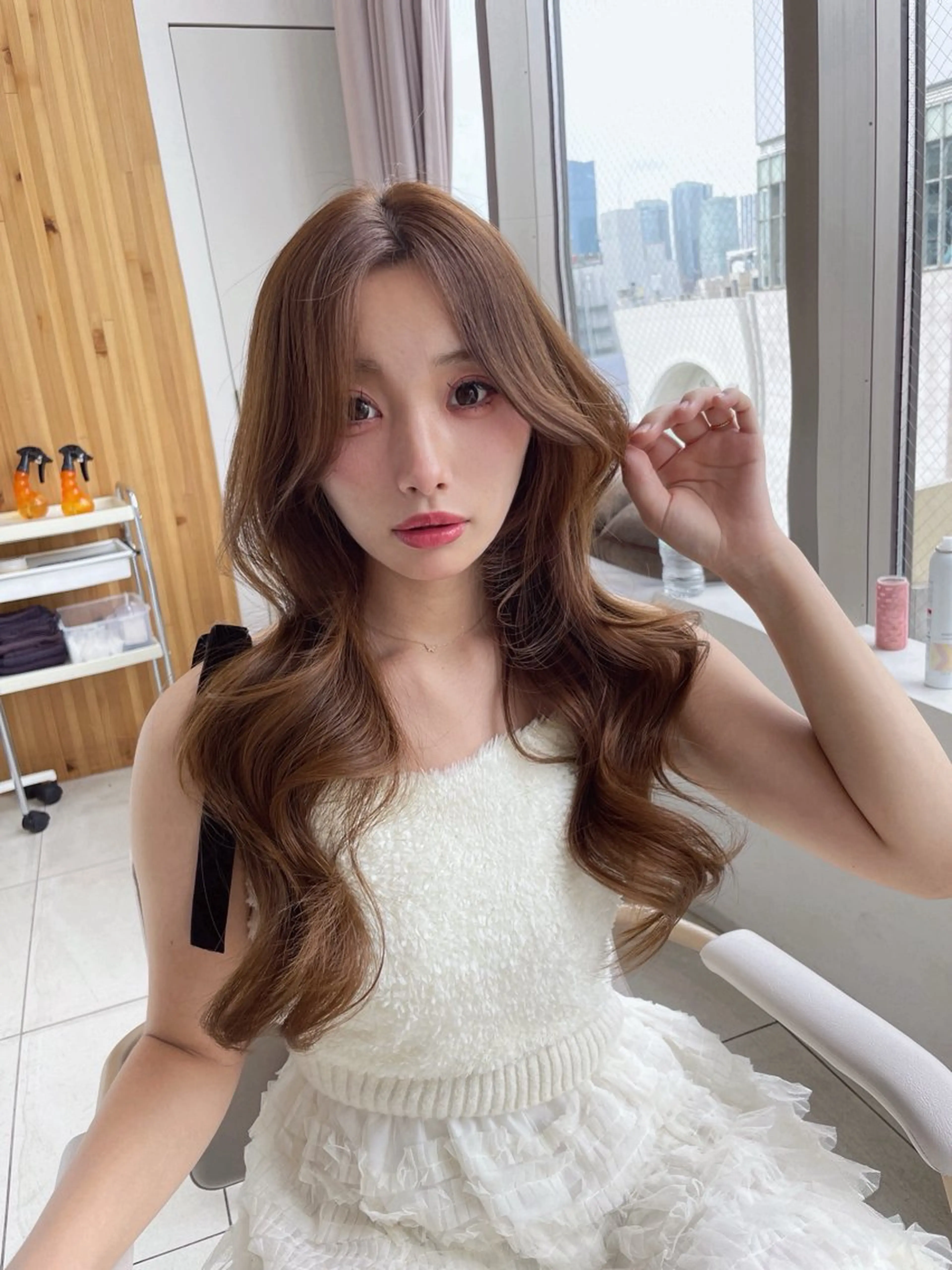 セミロング カット ヘアカラー トリートメント 顔周り特化/ 韓国ヘア/TAKUのヘアスタイル