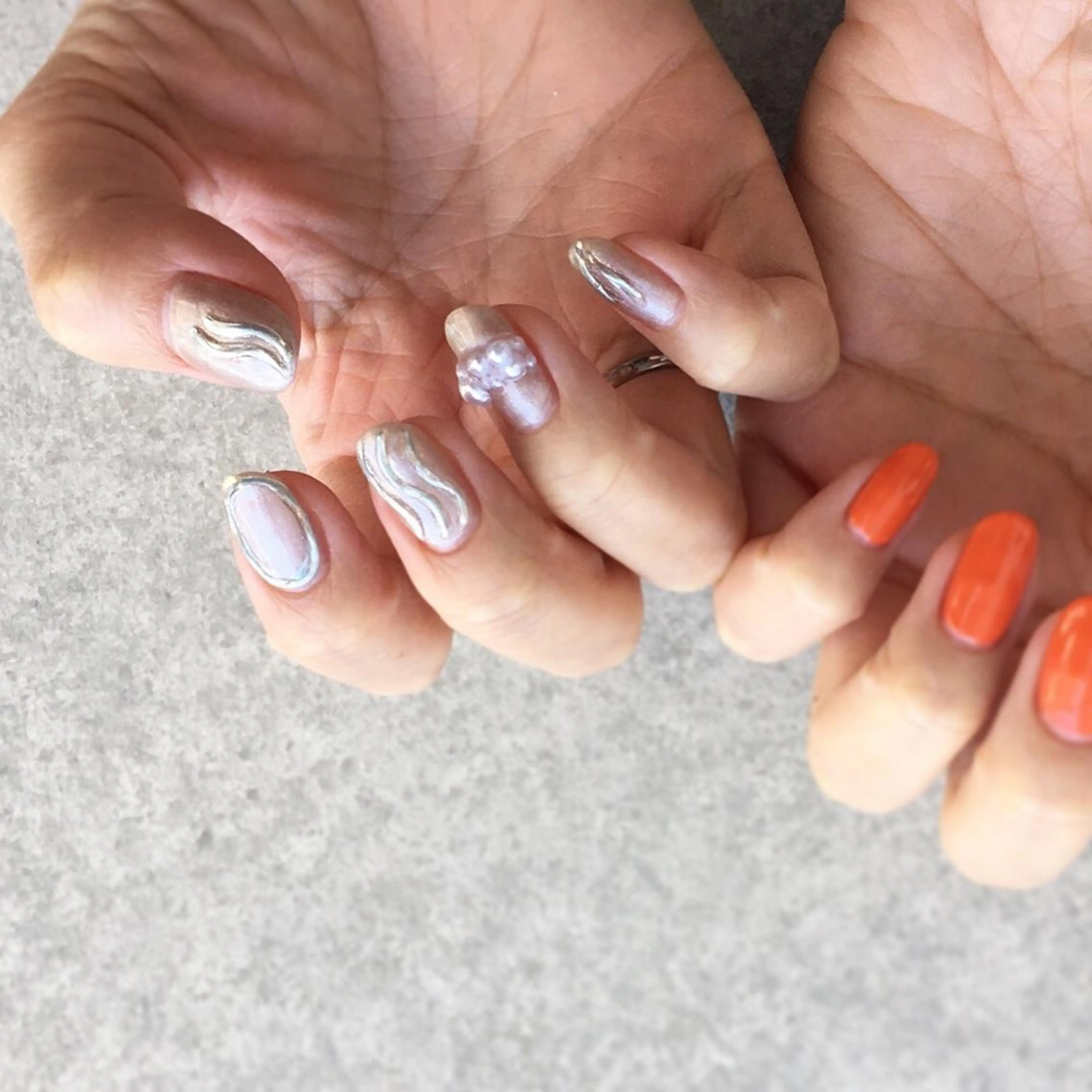 ネイル アートネイル 長さ出し ジェルネイル マットネイル ミラーネイル ハンドネイル nail salon Soeurのネイルデザイン