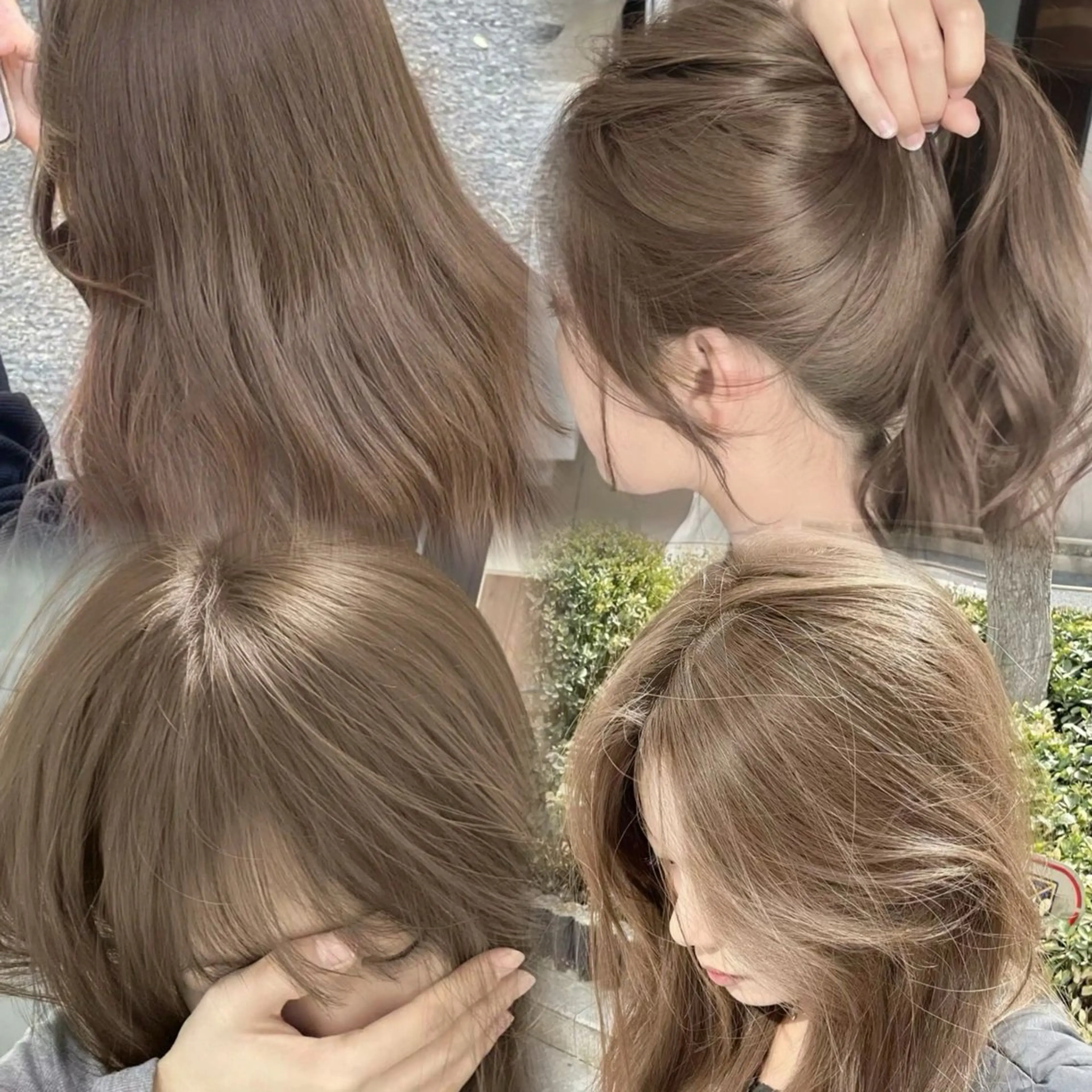 ミディアム カラー カット ヘアカラー トリートメント 山崎/韓国縮毛矯正 レイヤー髪質改善のヘアスタイル