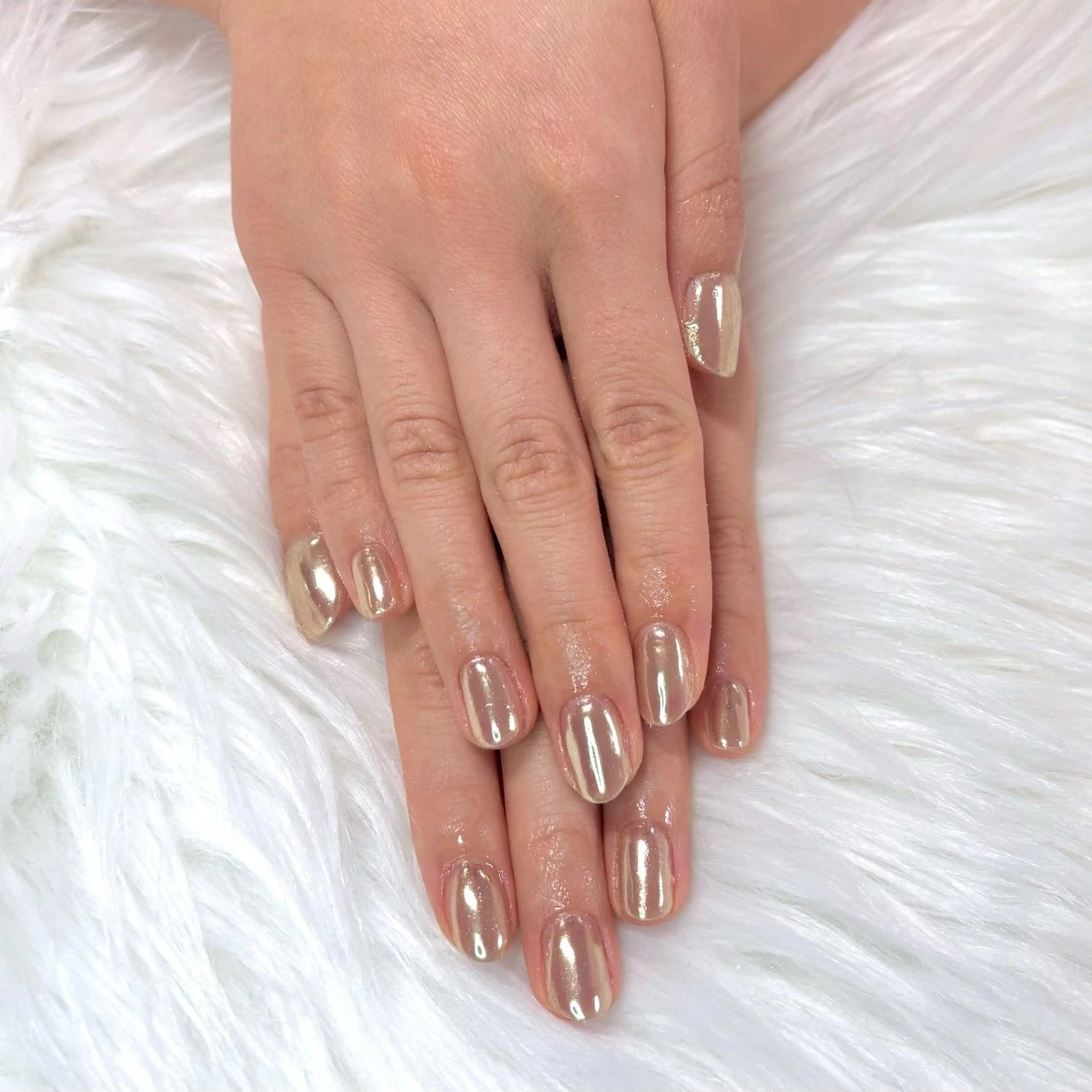 ネイル ゴールド ミラーネイル シンプルネイル ハンドネイル Noix nailのネイルデザイン