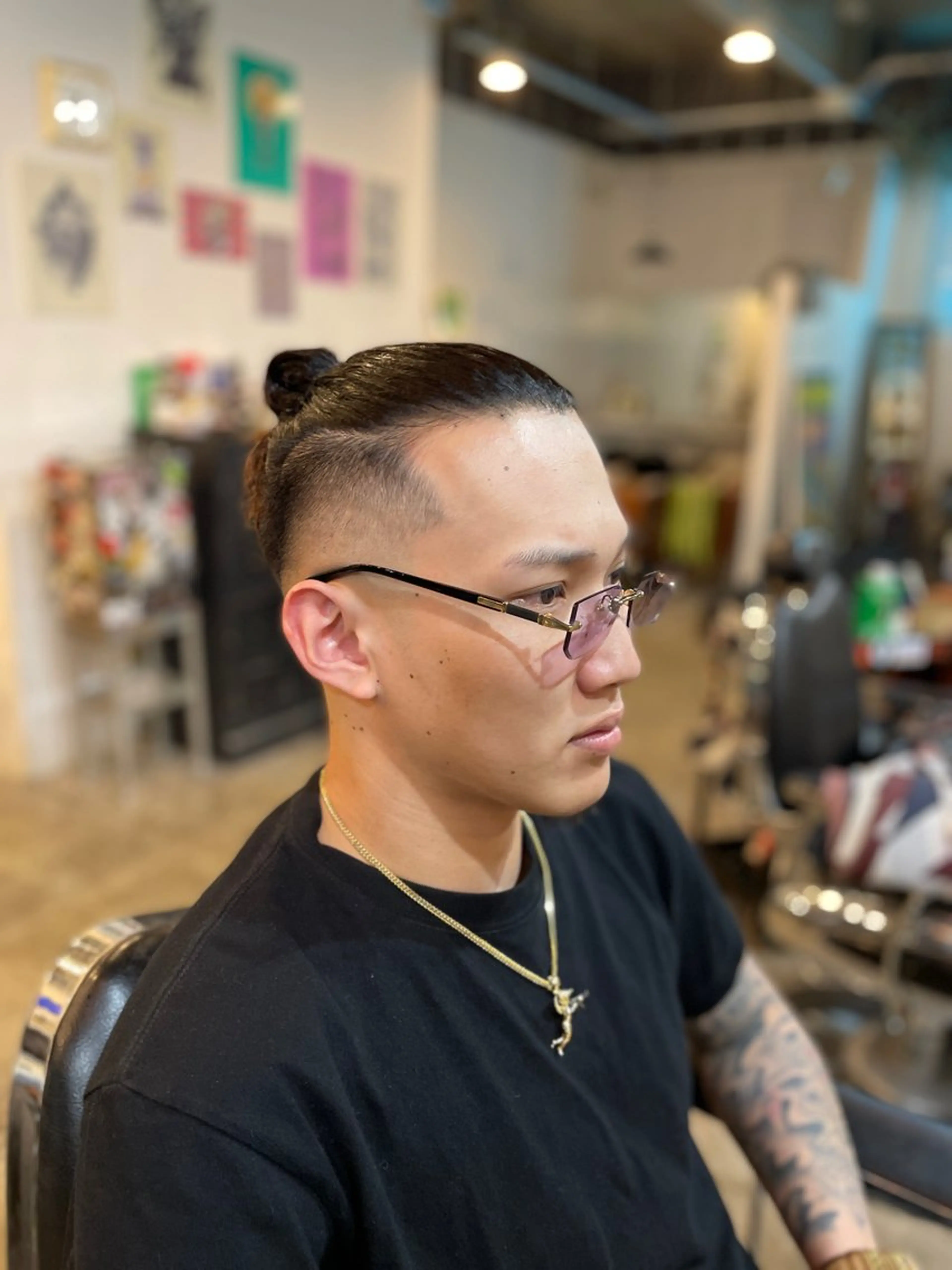 ショート メンズ フェードカット マンバンヘア カット East Side Barbershop所属・阿部 慈導のヘアスタイル