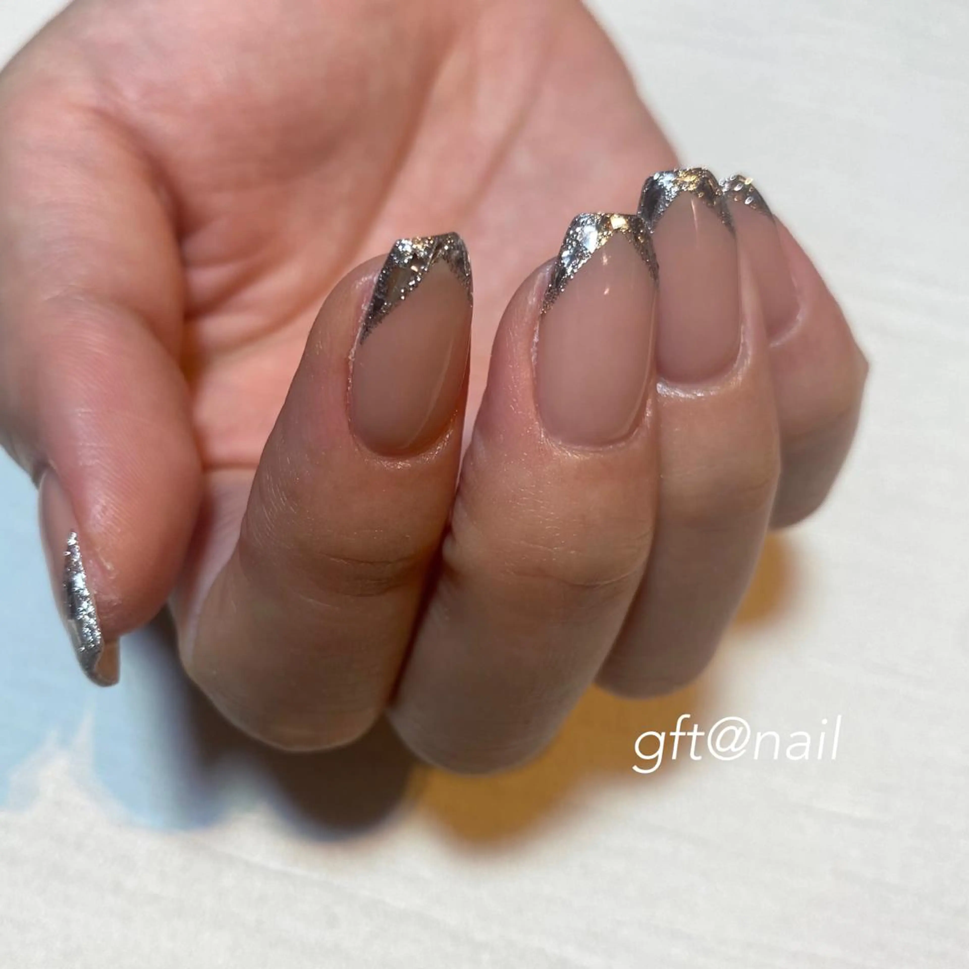 ネイル フレンチネイル ガラスフレンチ ハンドネイル etorca nailのネイルデザイン