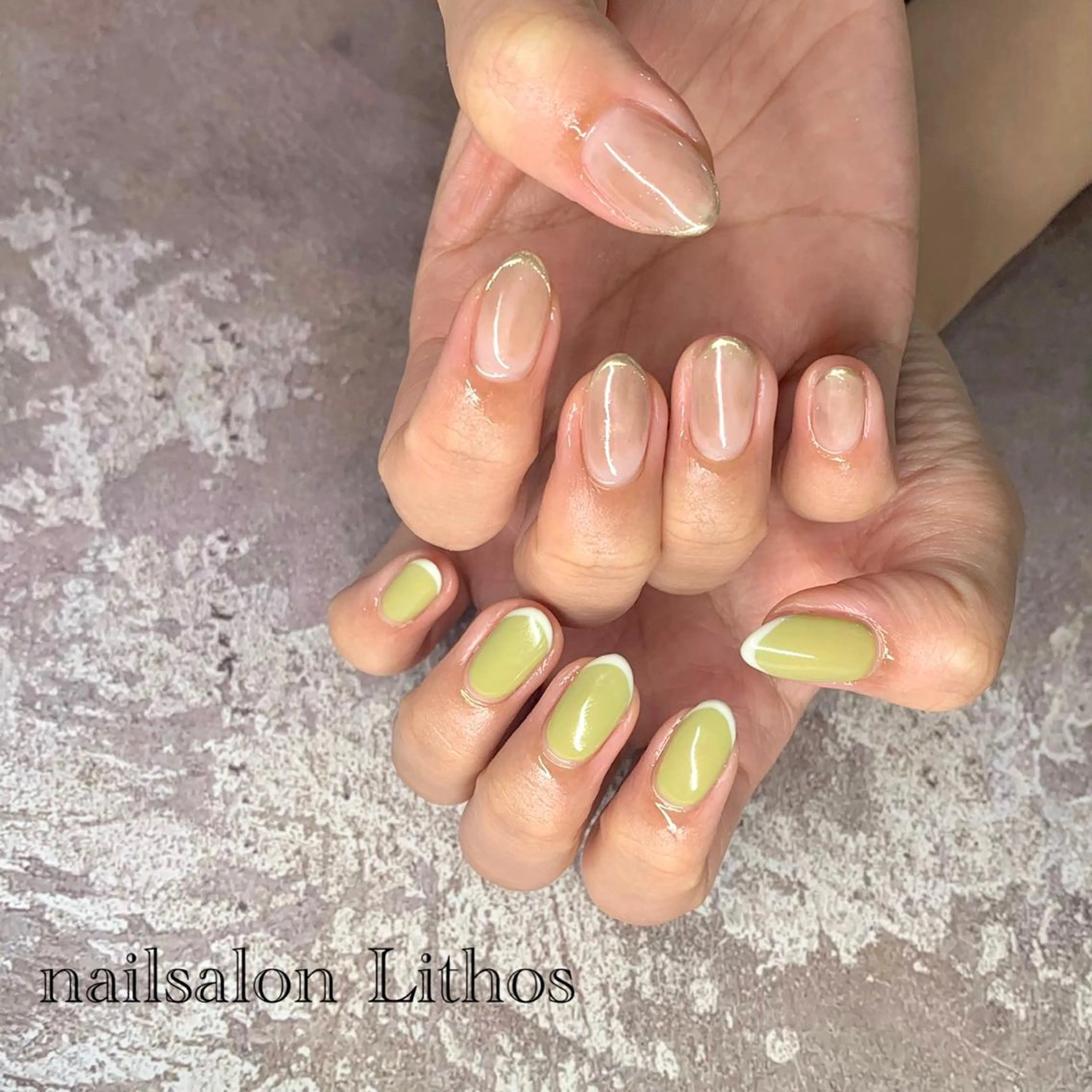 ネイル ピスタチオネイル ハンドネイル nailsalon Lithos所属・nailsalon Recontreのネイルデザイン