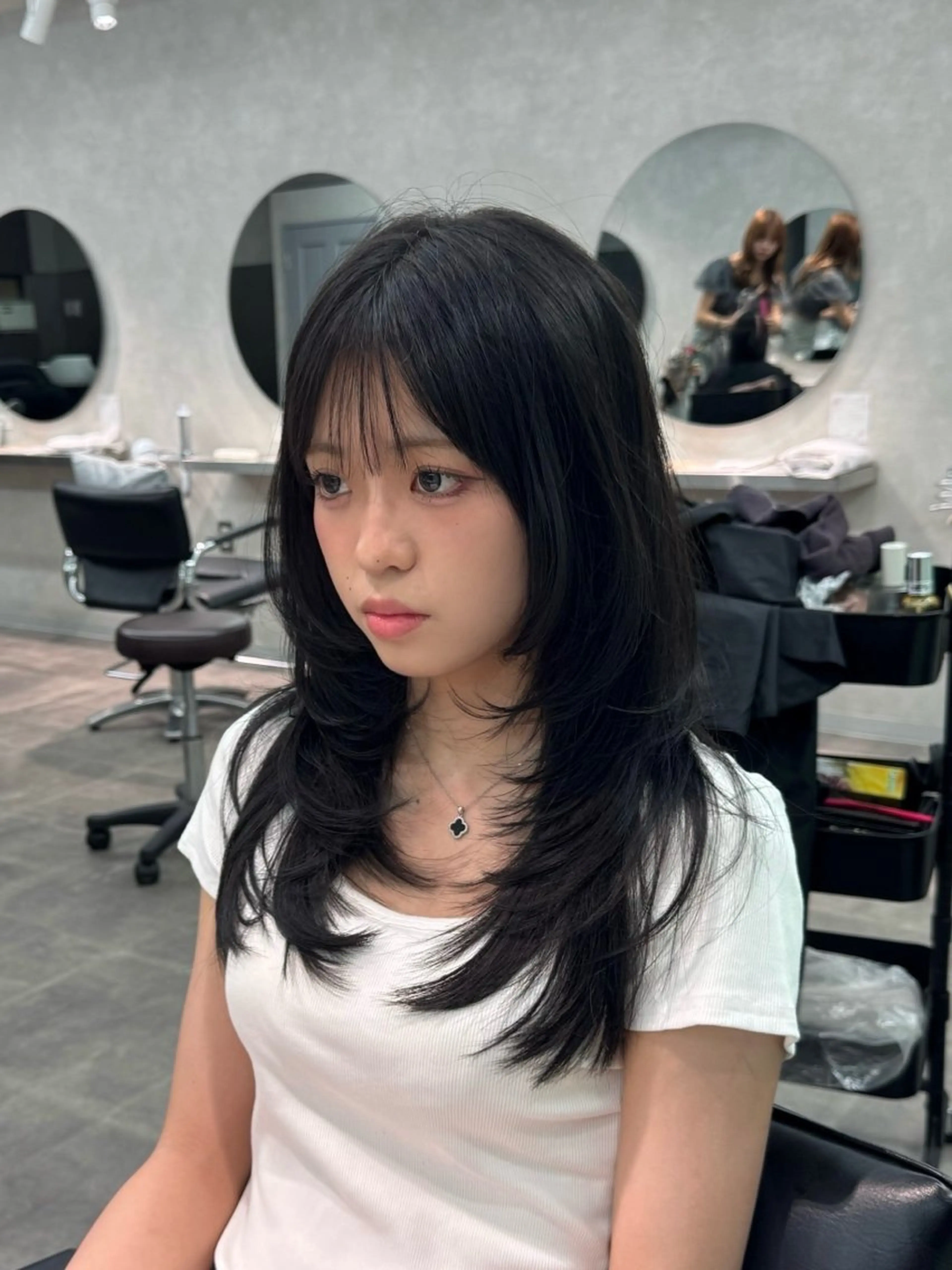 ロング レイヤーカット 小顔カット カット 韓国特化🇰🇷千葉 /レイヤーカット竜生のヘアスタイル