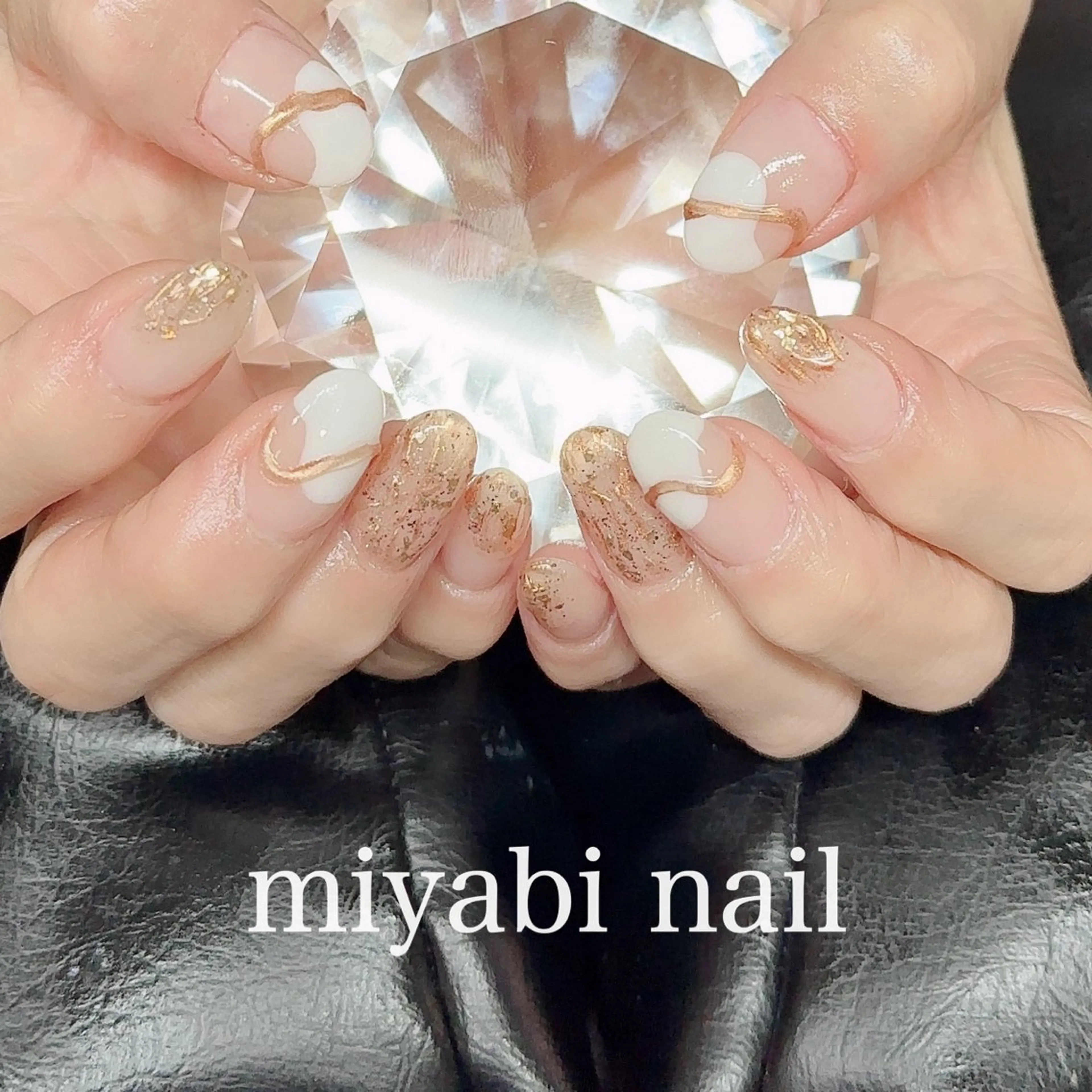 ネイル アートネイル フレンチネイル ミラーネイル 持ち込み 夏ネイル ハンドネイル miyabi nail 桂川駅近くのネイルデザイン
