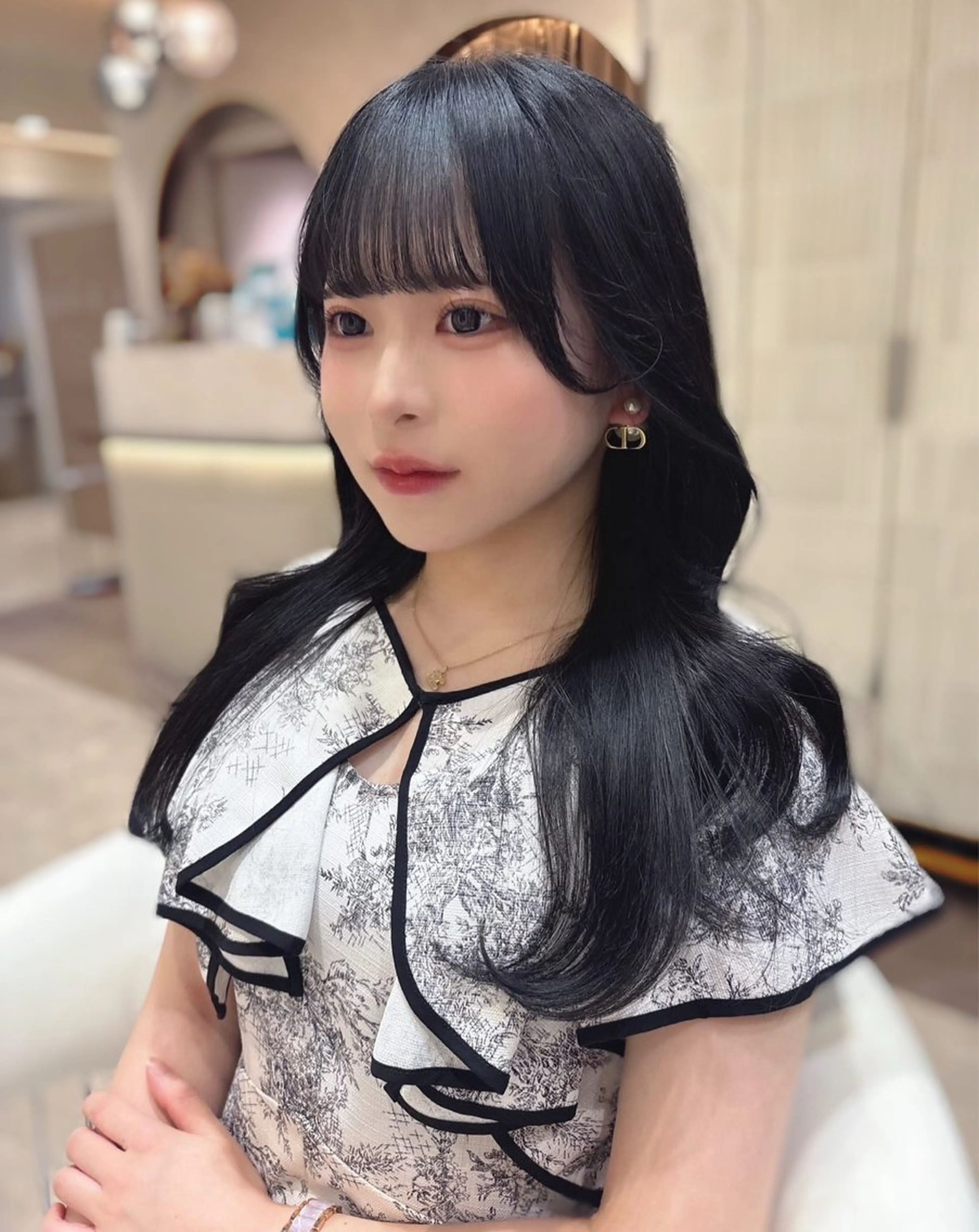 ロング カット ヘアカラー トリートメント 上品♡韓国レイヤー ‎🤍のの‎🤍のヘアスタイル
