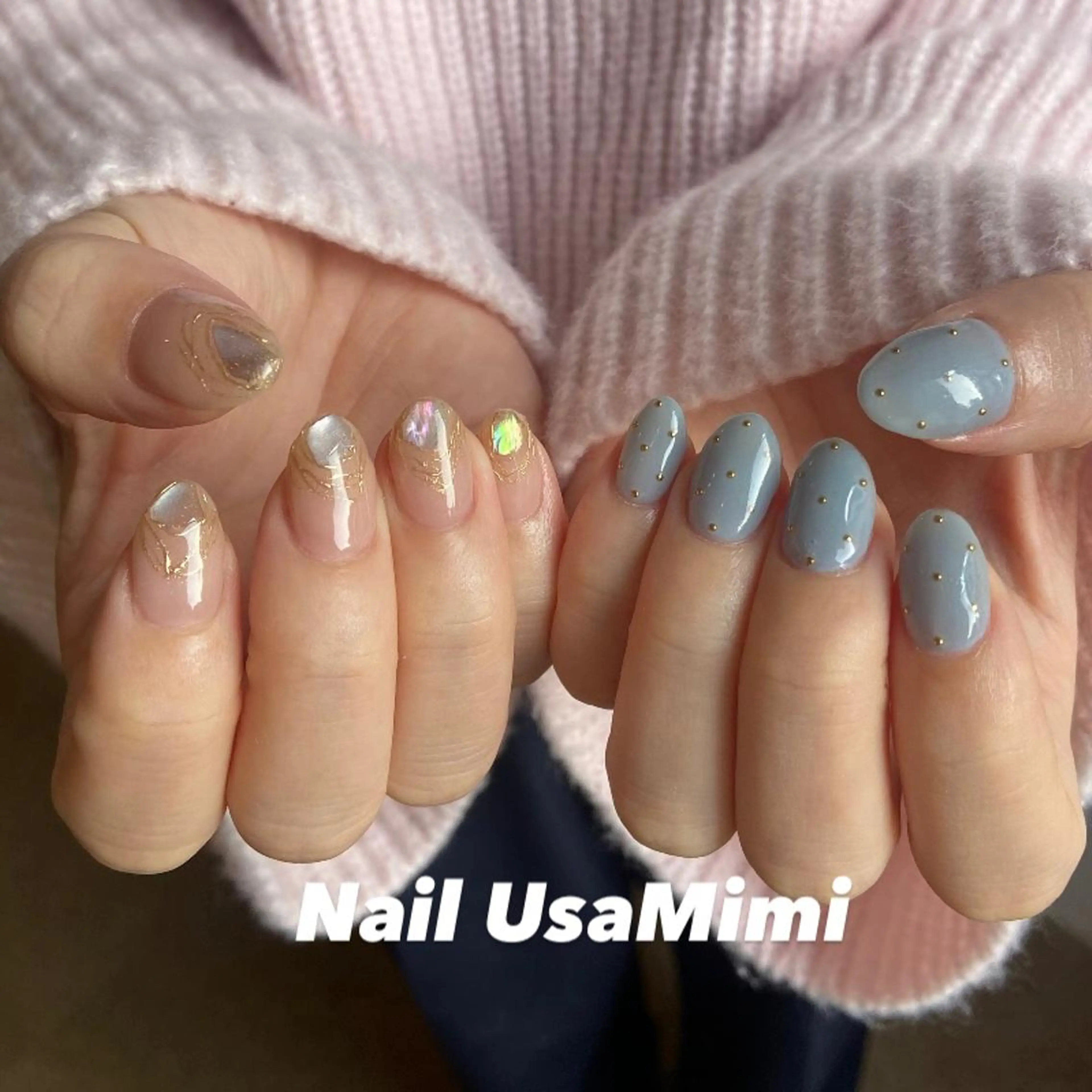 ネイル フットネイル ジェルネイル マグネットネイル 持ち込み ニュアンスネイル 本町ネイルNail UsaMimiのネイルデザイン
