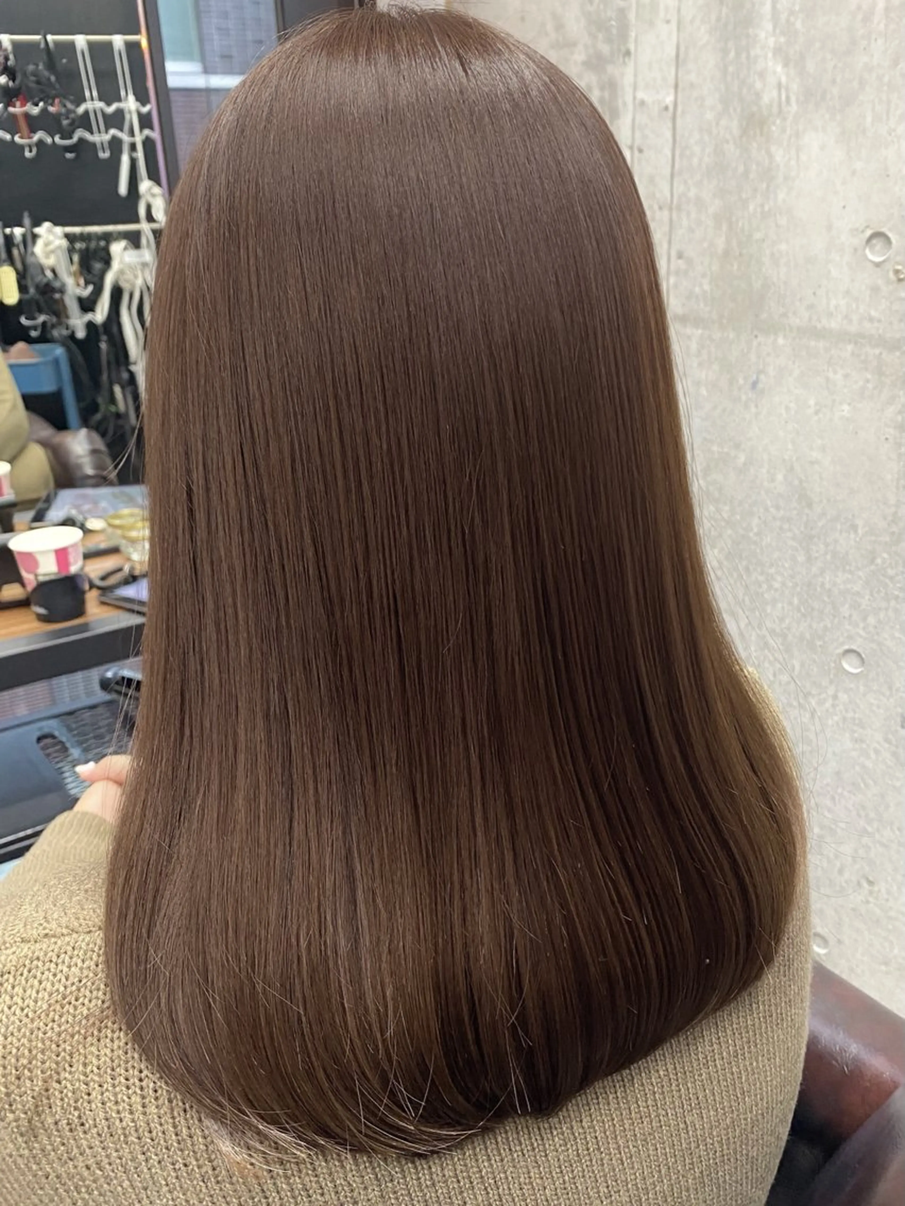 セミロング 髪質改善 トリートメント 韓国風/ワンホンヘア 髪質改善/MaCoのヘアスタイル