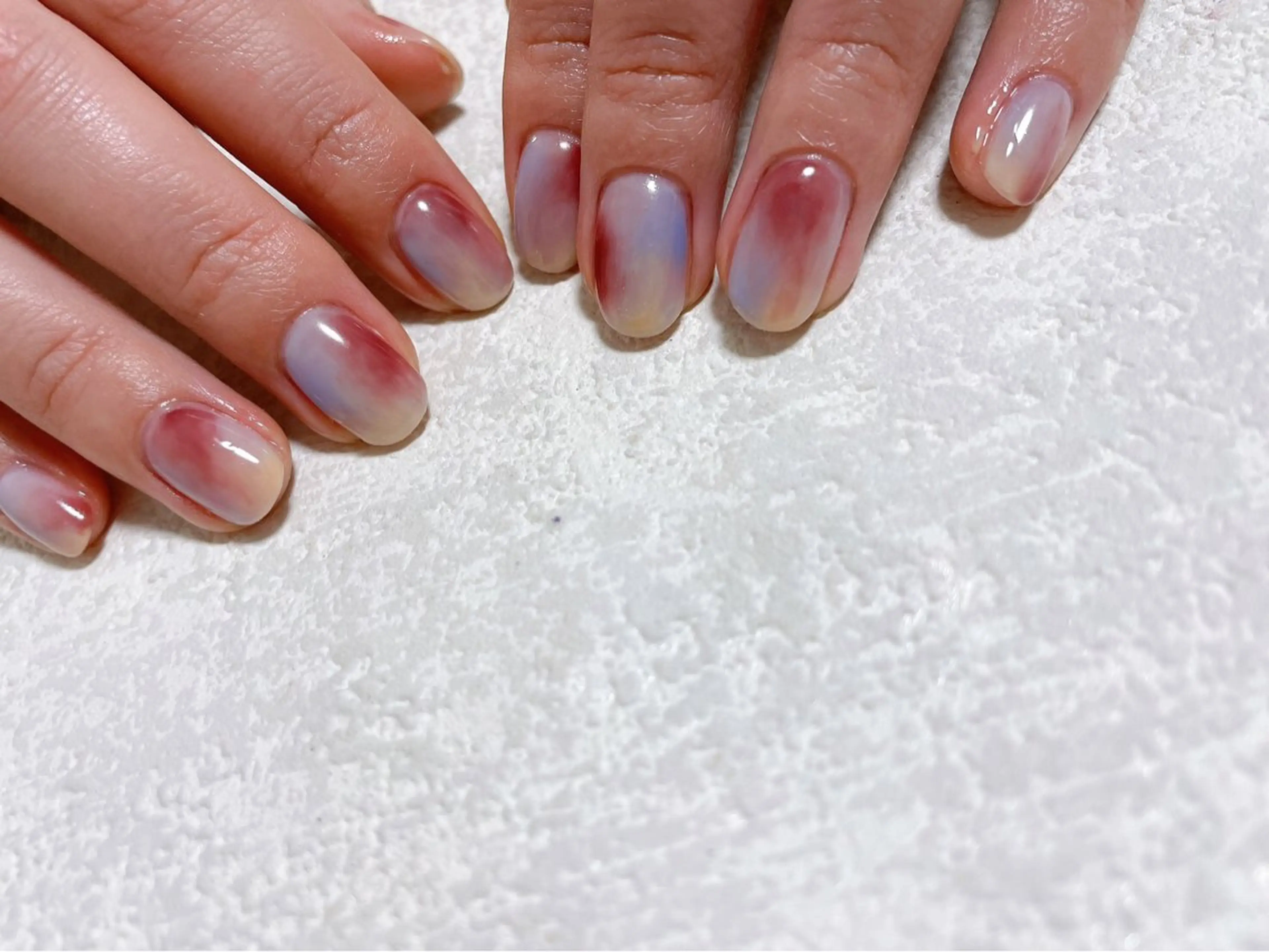 ネイル オーロラネイル フットネイル フレンチネイル ジェルネイル 韓国ネイル ハンドネイル kiki nail 二子玉川のネイルデザイン