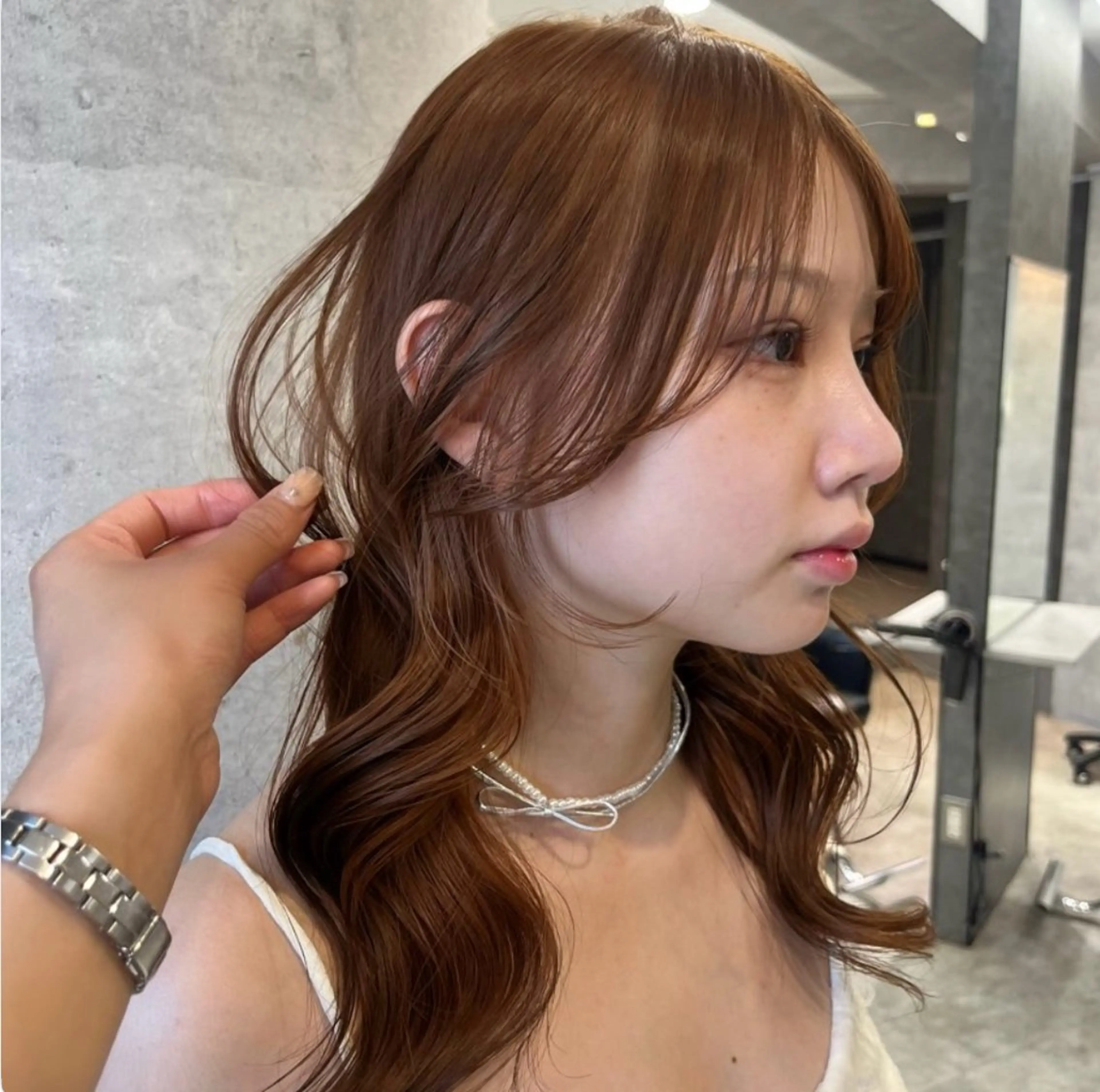 セミロング カラー ヘアアレンジ ボブ くびれヘア 顔周りカット 髪質改善 韓国風ヘア 透明感艶カラー💖 kotomiのヘアスタイル