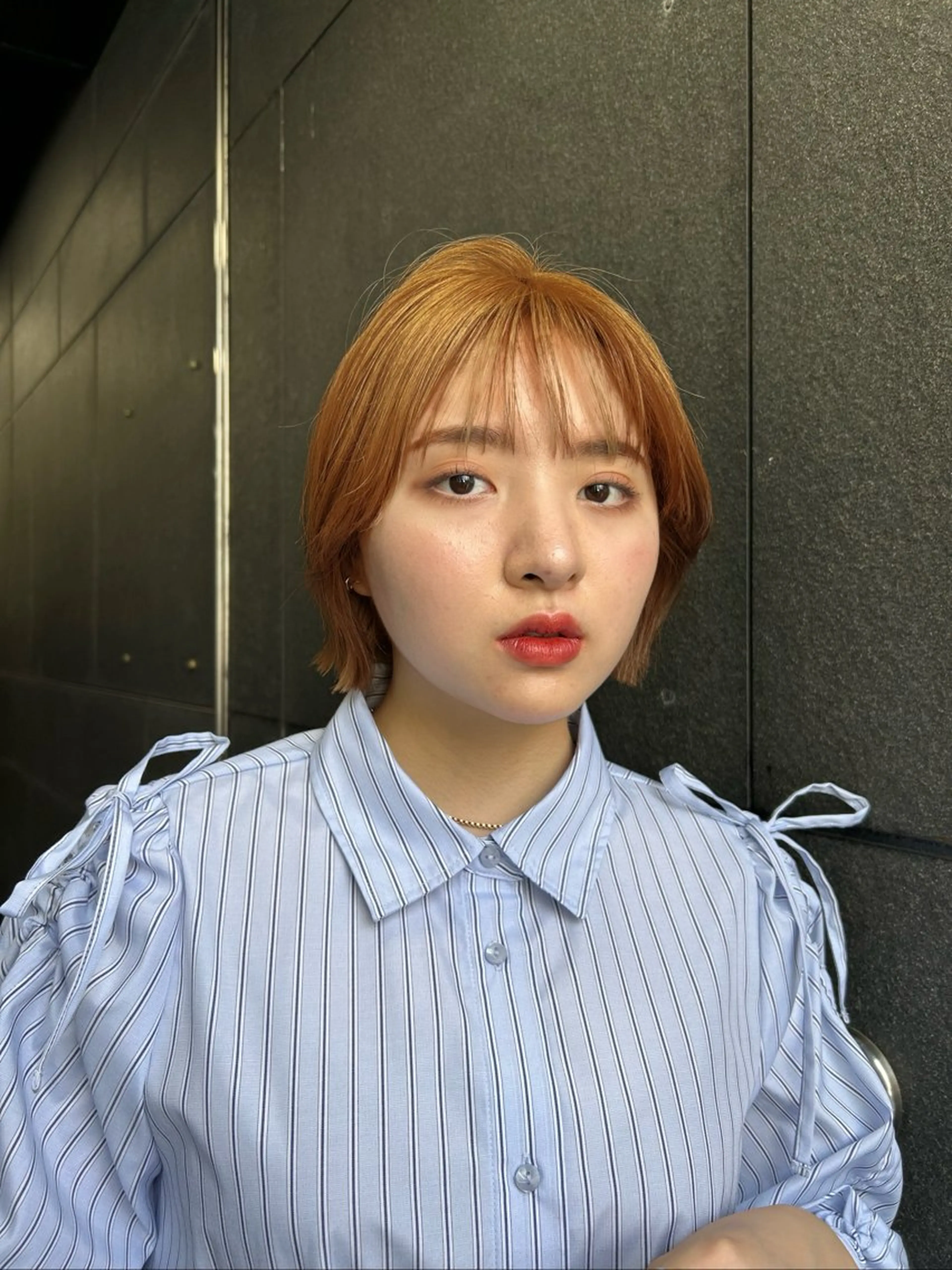 ショート カラー ベージュカラー オレンジ オレンジベージュ ヘアカラー トリートメント 透明感/明るめ ヘア/kazui🐈のヘアスタイル