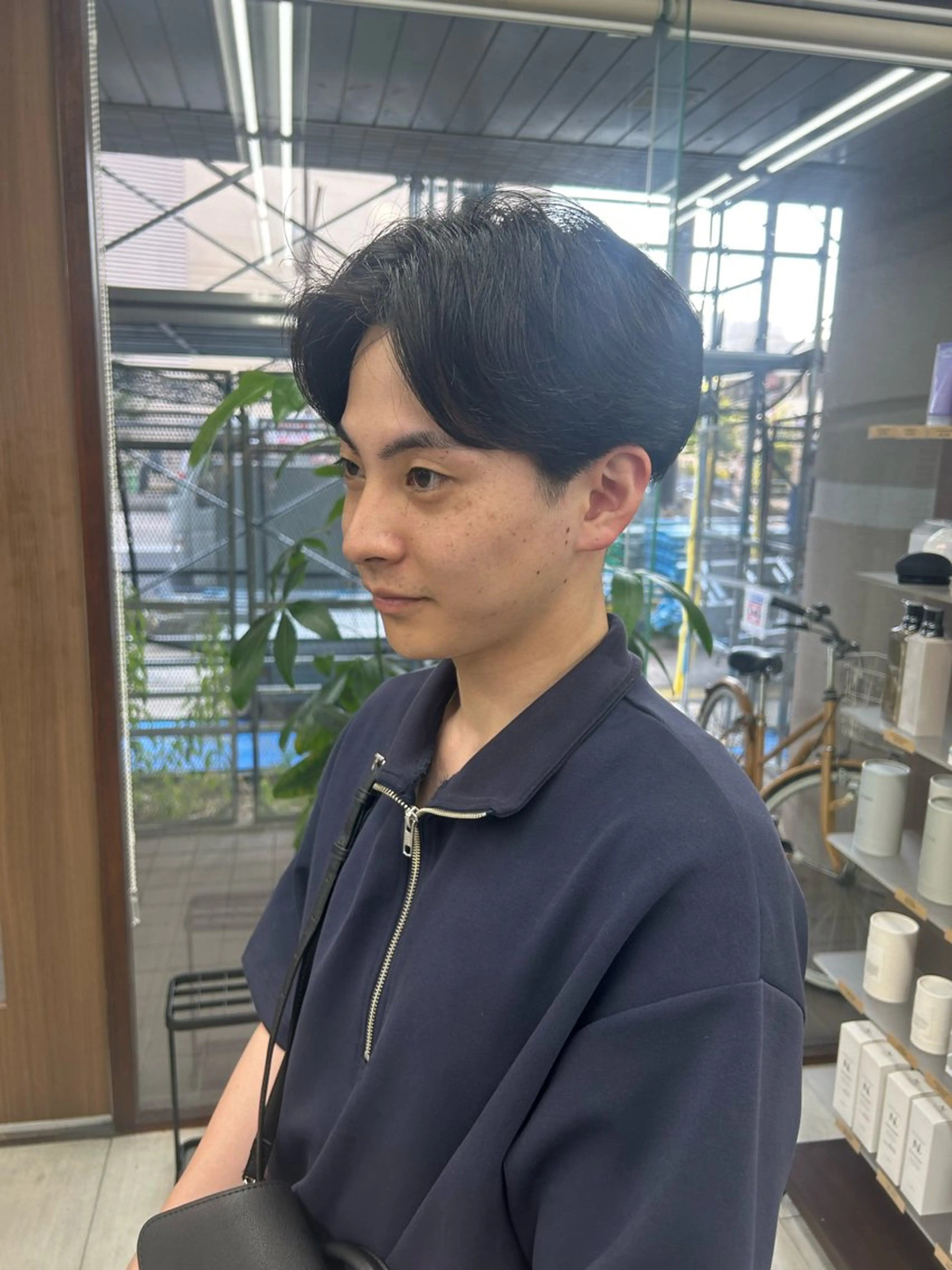 ショート パーマ メンズ センターパート メンズパーマ ニュアンスパーマ カット パーマ メンズパーマの達人 /タカシマダイスケのヘアスタイル