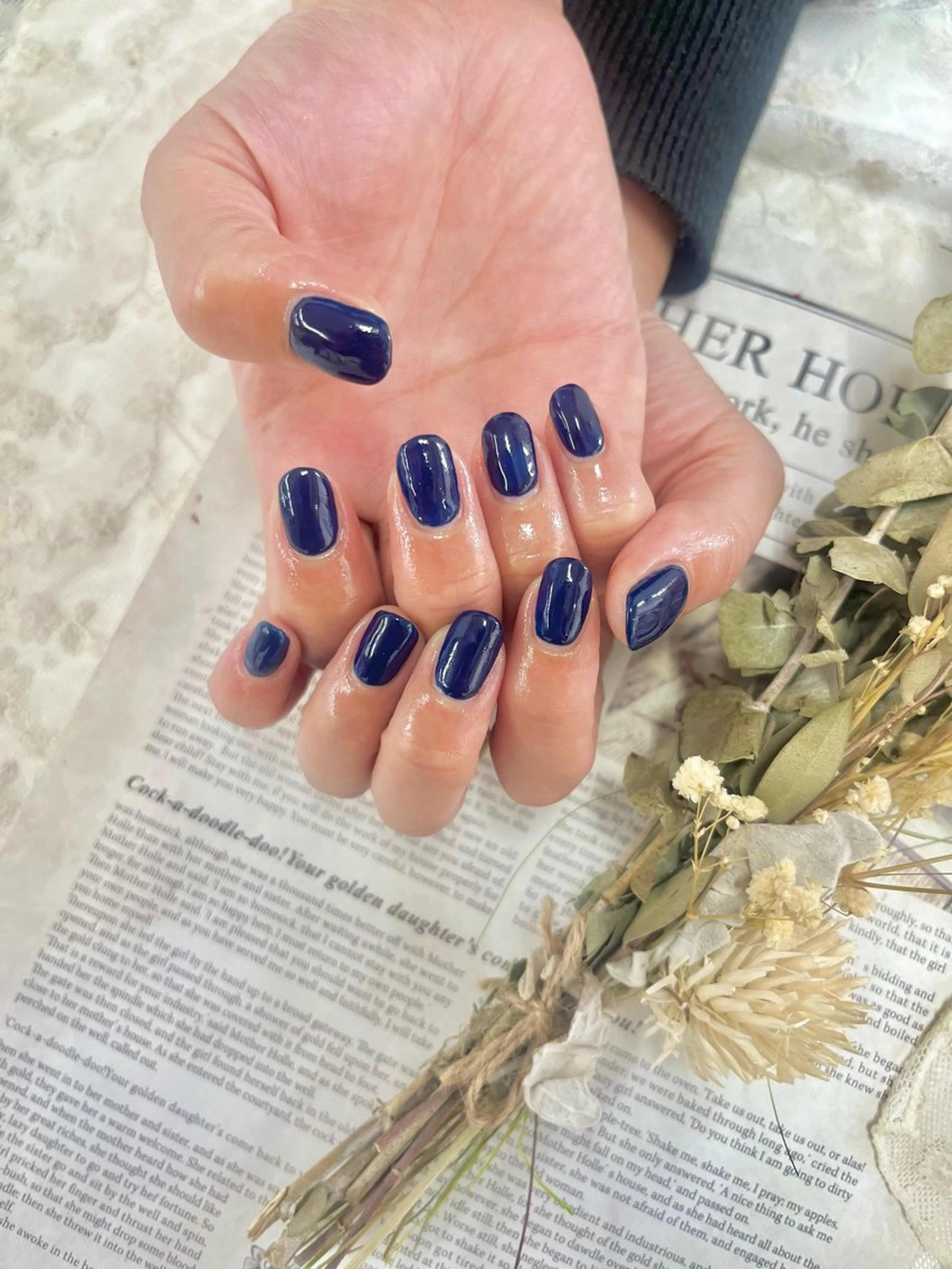 ネイル ネイビー ワンカラーネイル ︎Basic町田イン スタ予約 AIRIのネイルデザイン