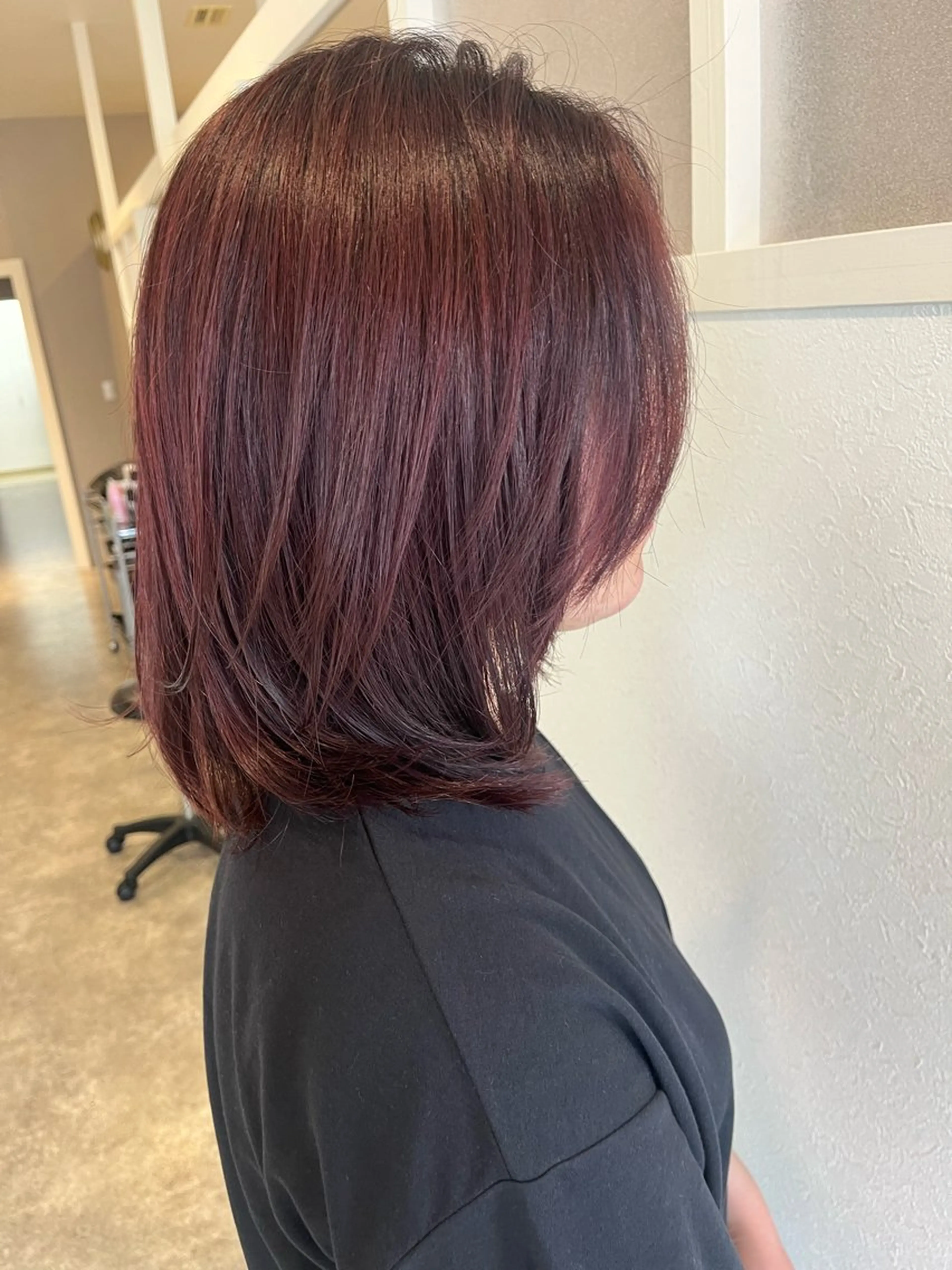 ミディアム カラー レイヤーカット カット ヘアカラー 堀越 エリのヘアスタイル