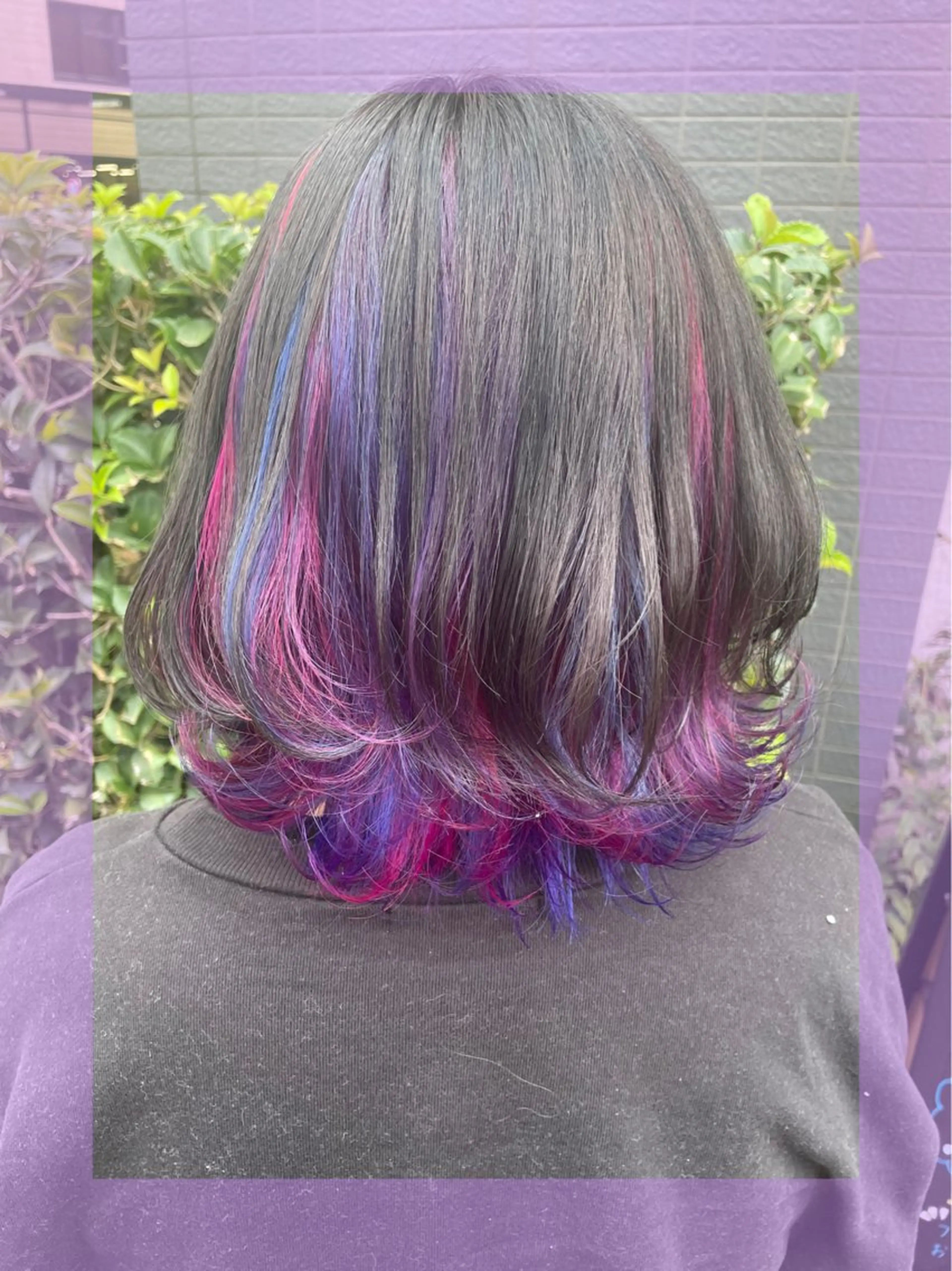 ミディアム カラー ヘアアレンジ ユニコーンカラー 🦄ブリーチ💜エク ステ💜MIU🦄のヘアスタイル