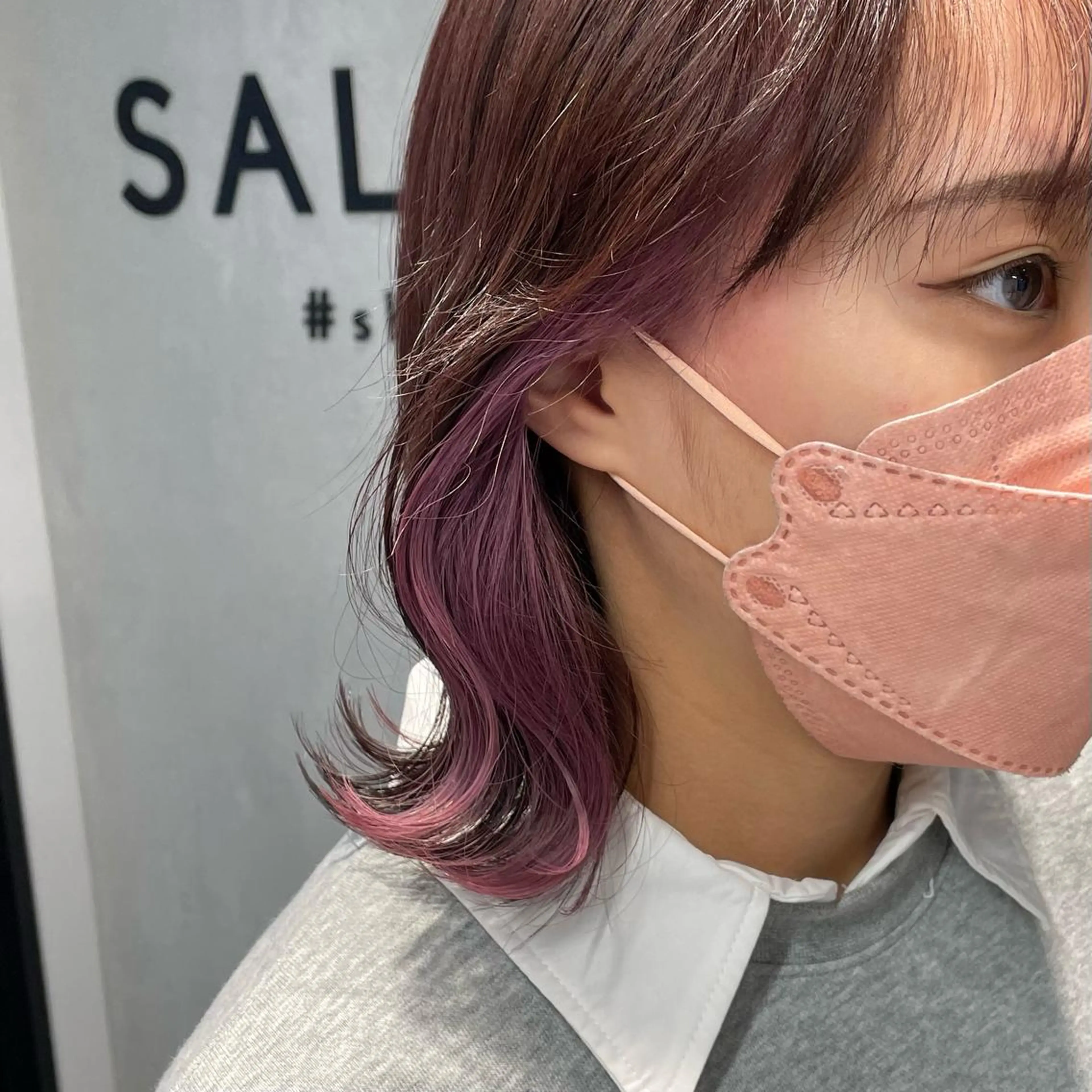 カラー ヘアカラー トリートメント ハイトーンイヤリング カラー清水隆央のヘアスタイル