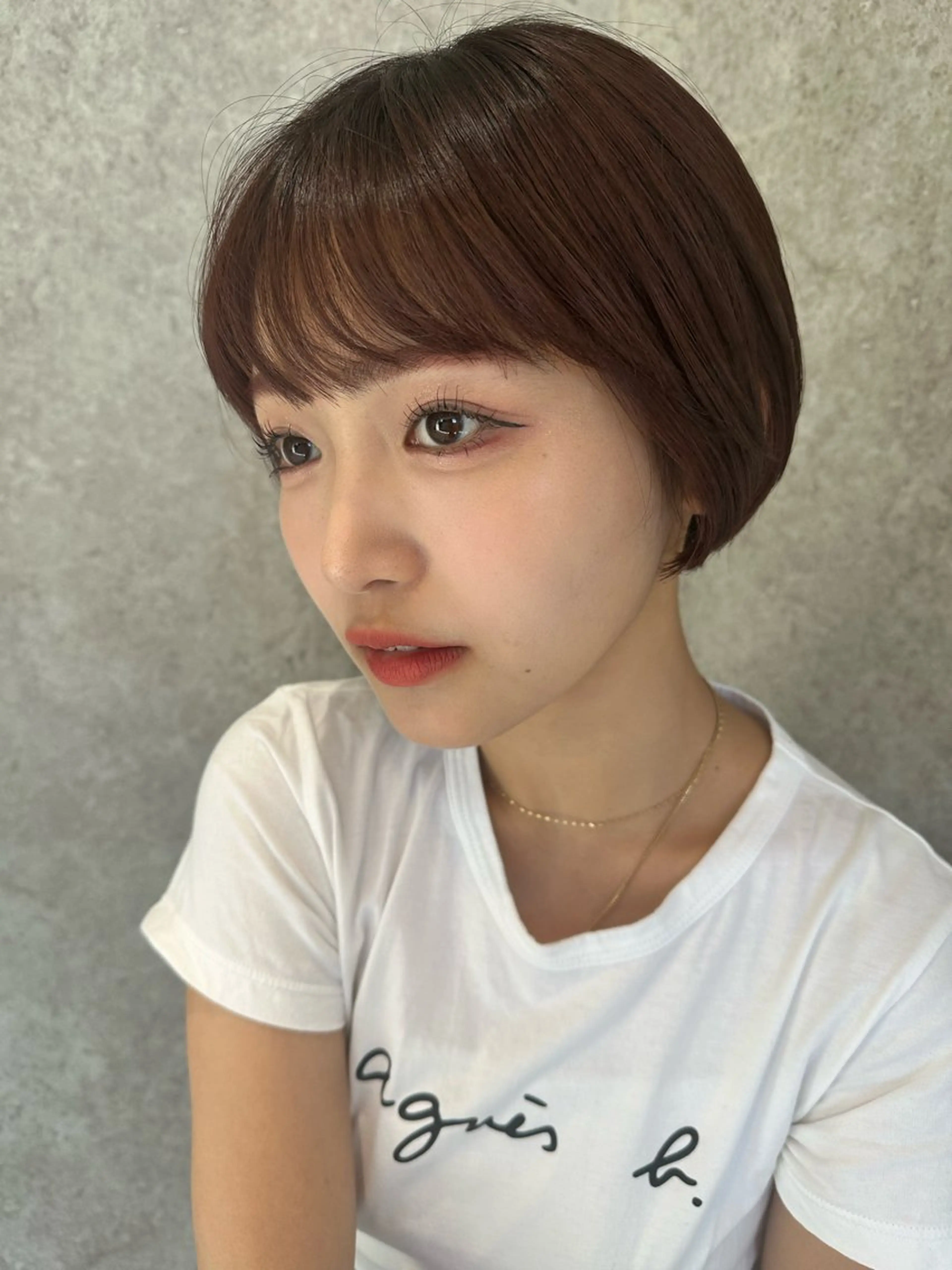 ショート カット ヘアカラー トリートメント オブヘア所属・銀座／透明感カラー るかのヘアスタイル
