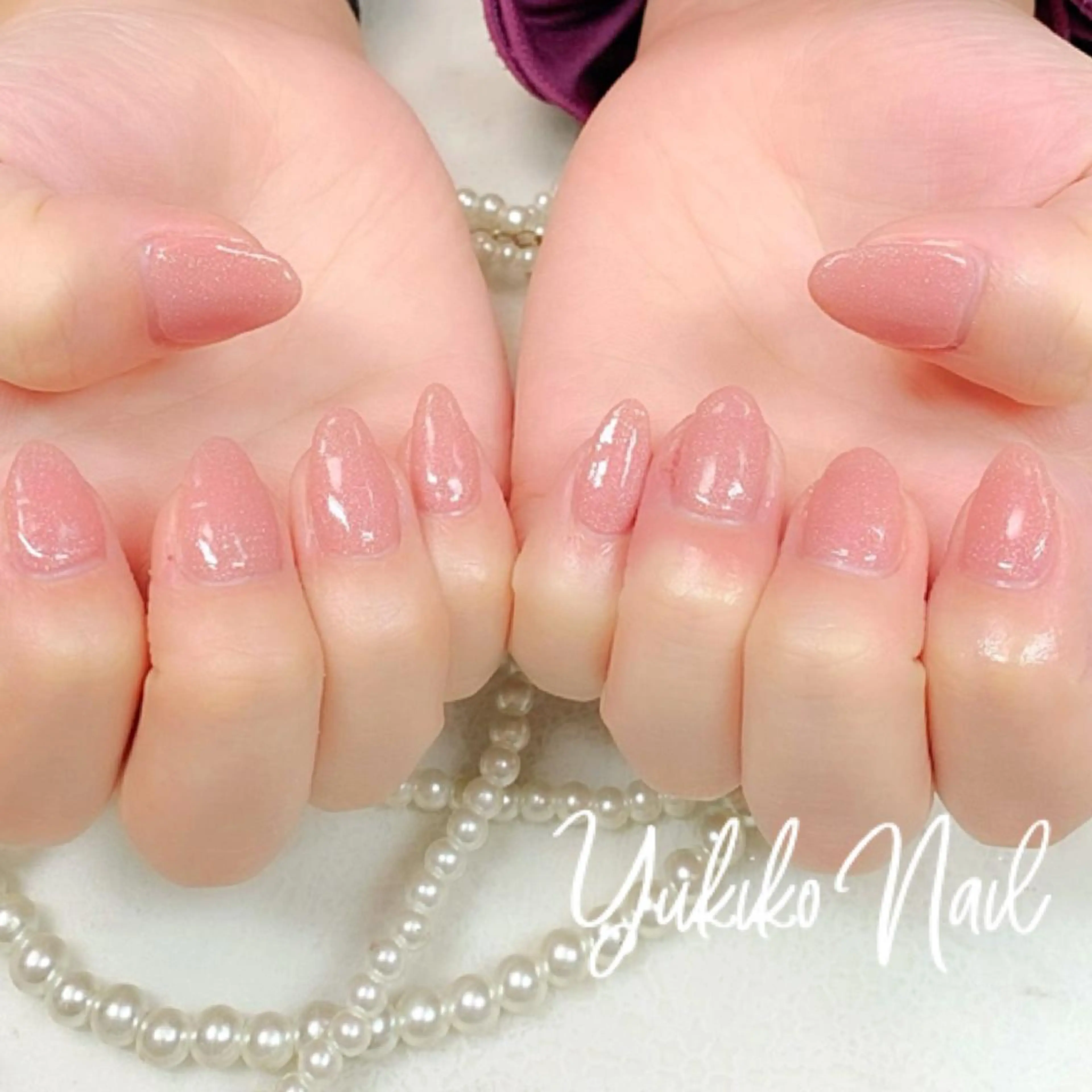 ネイル 桜ネイル ワンカラーネイル ハンドネイル ユキコ ネイルのネイルデザイン