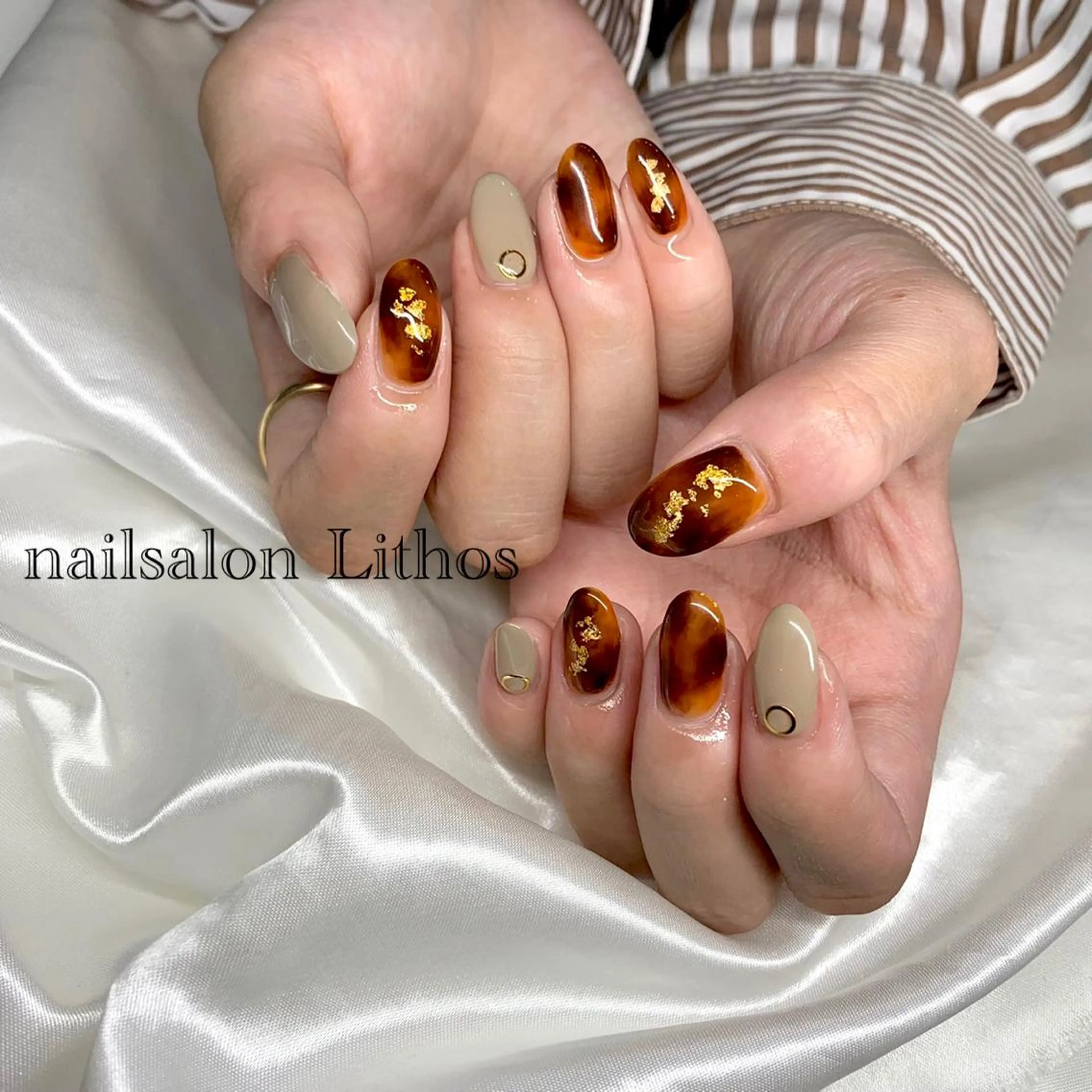 ネイル アートネイル べっ甲ネイル ジェルネイル 韓国ネイル オフィスネイル nailsalon Lithos所属・nailsalon Recontreのネイルデザイン