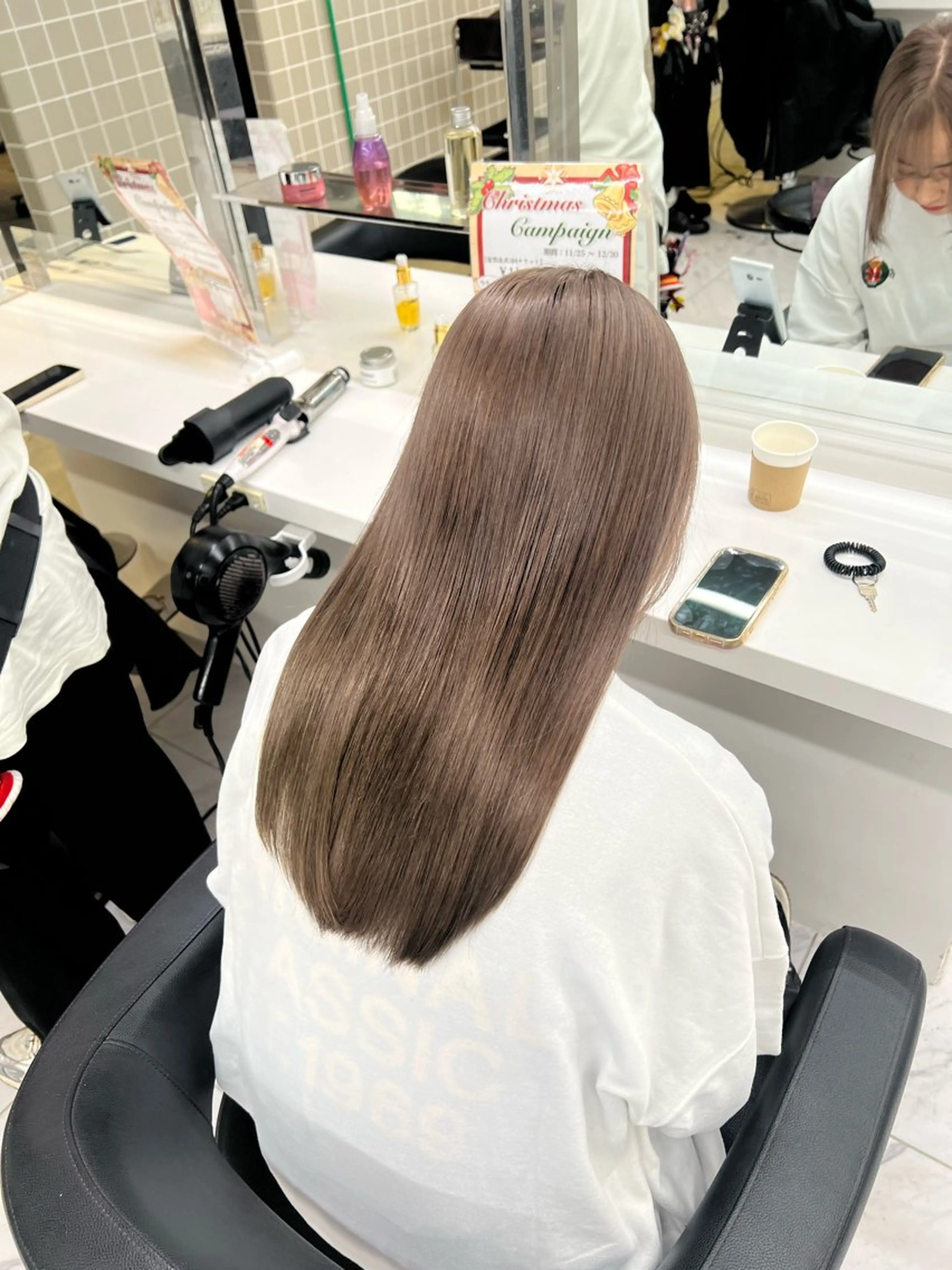 セミロング カラー カット ヘアカラー 韓国レイヤーカット /ダブルカラーのヘアスタイル