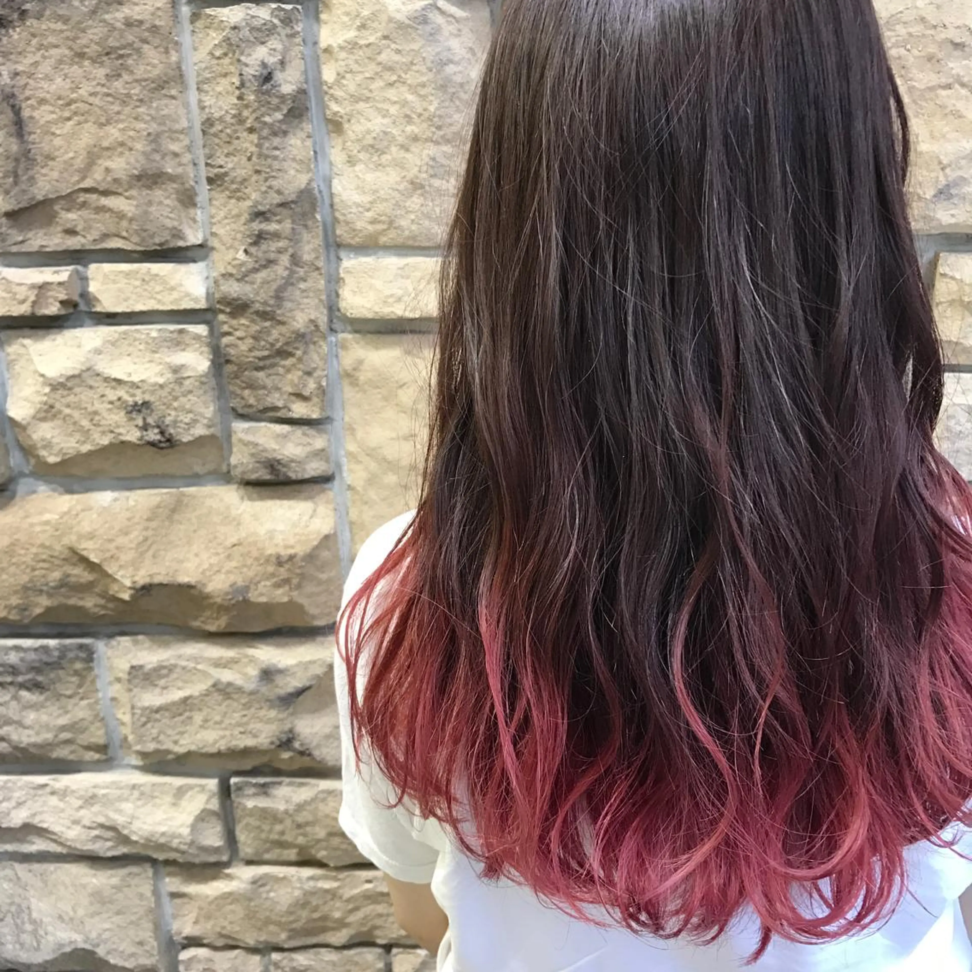ロング カラー グラデーションカラー AMI ウルフパーマ/メンズのヘアスタイル