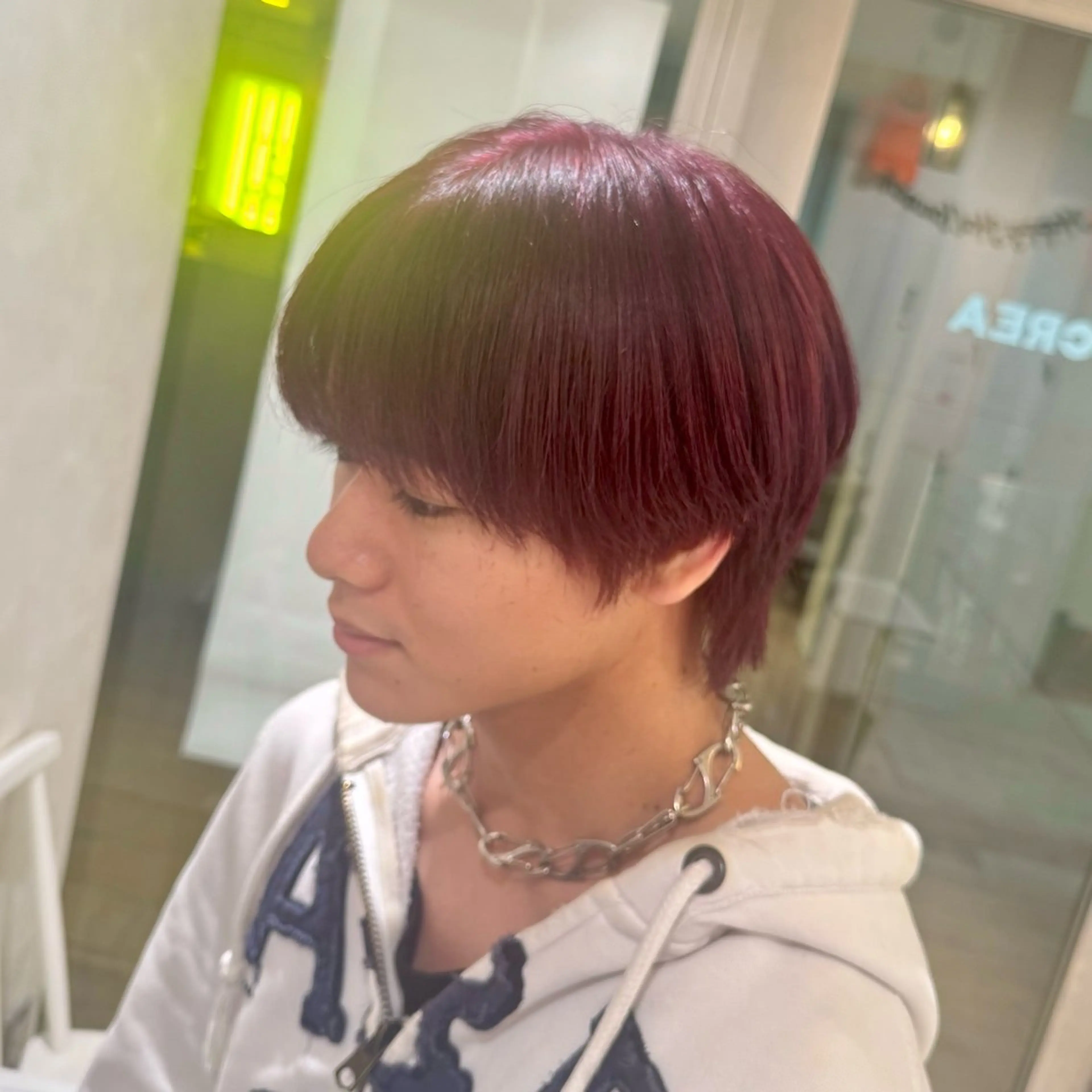 カラー ブリーチ レッドカラー ヘアカラー 透明感トリートメント 艶カラー/リョウタのヘアスタイル