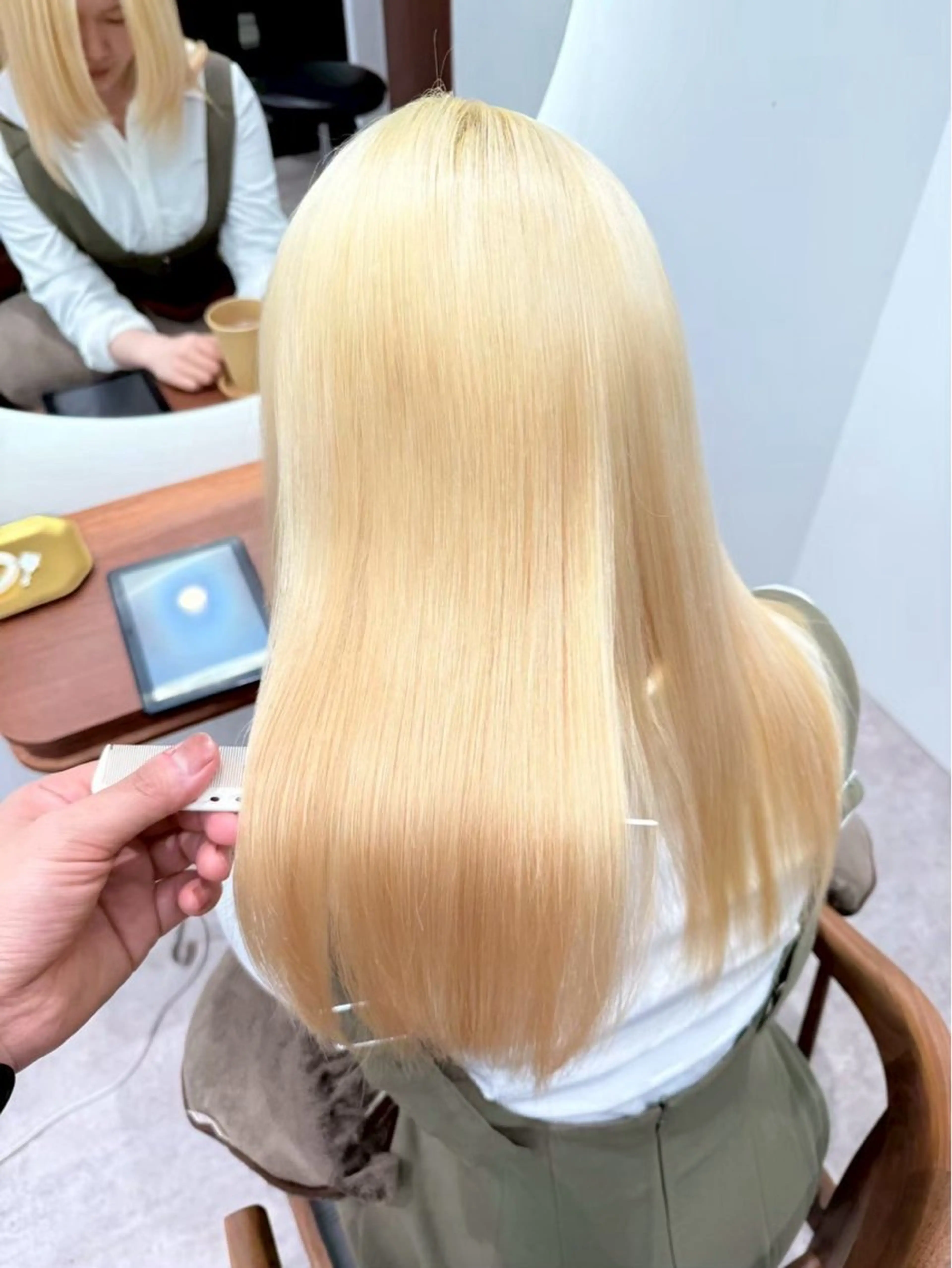 ✨ブリーチリタッチダブルカラー(ケア)✨➕🫧髪質改善超音波トリートメント🫧の写真