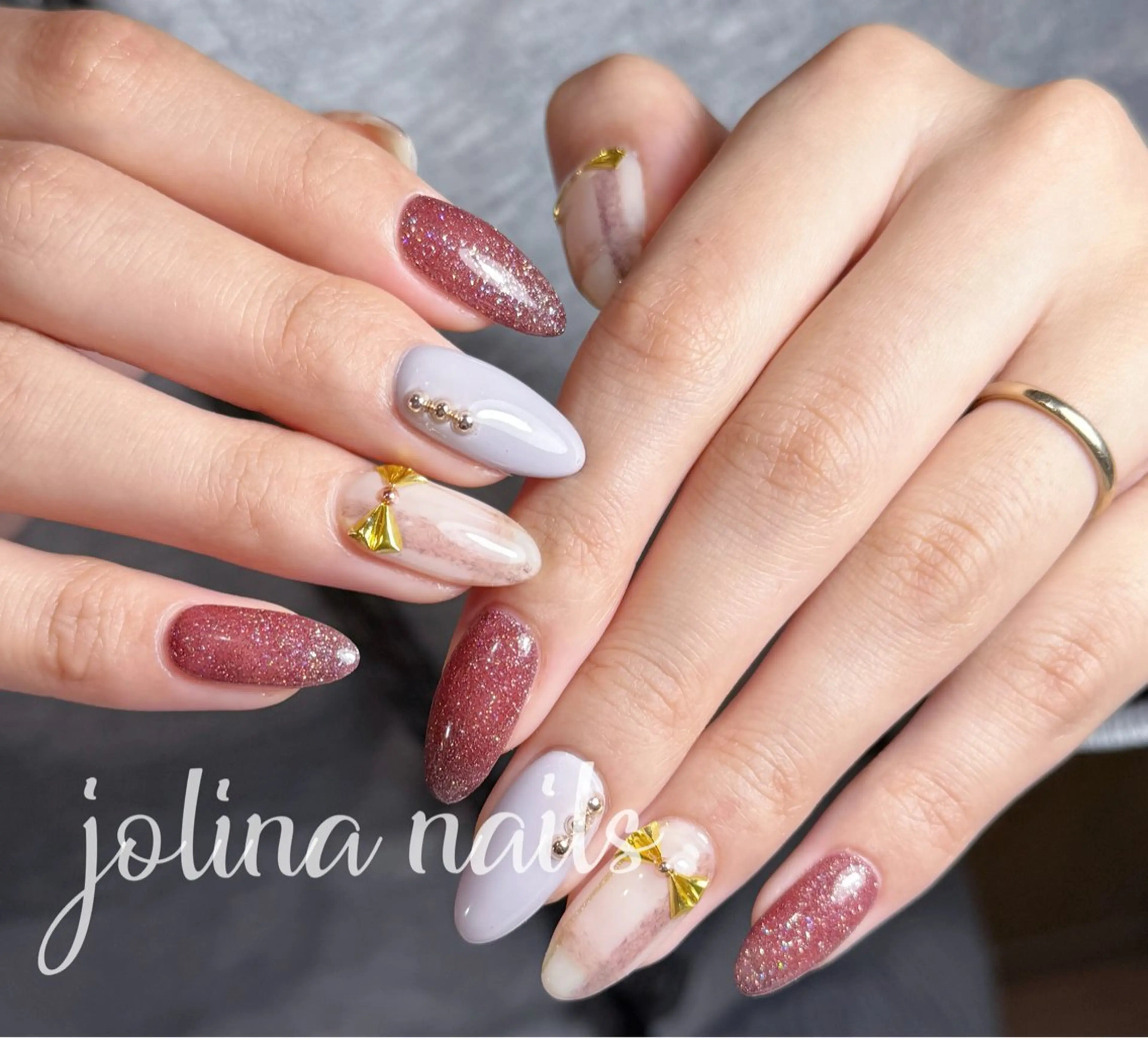 ネイル 冬ネイル ハンドネイル jolina nails鶴見店のネイルデザイン