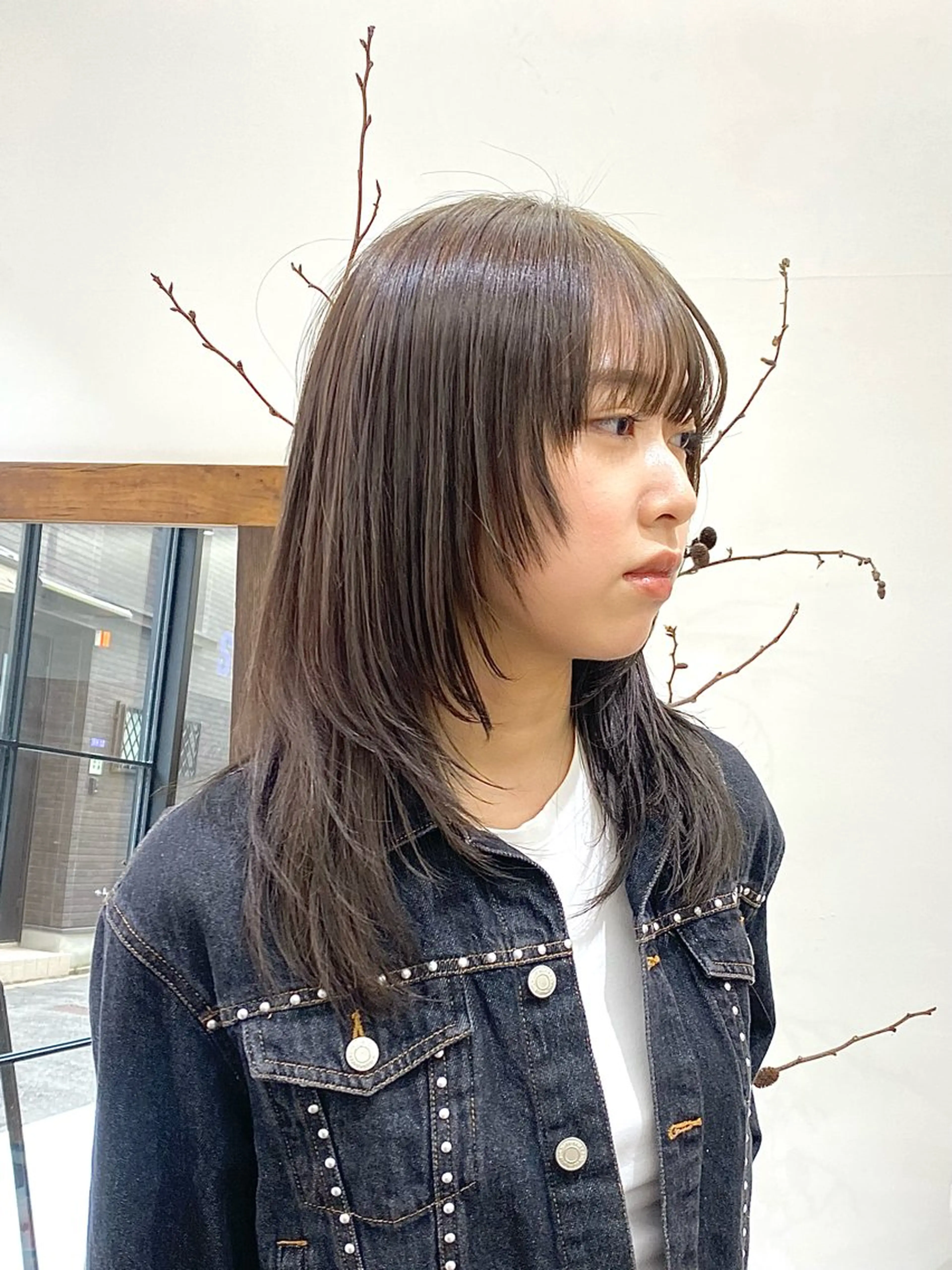 セミロング カラー ヘアアレンジ ブリーチ ダブルカラー ブリーチなしカラー レイヤーカット カット ヘアカラー トリートメント ハル🌸柔色/ ブリーチなし/艶髪のヘアスタイル