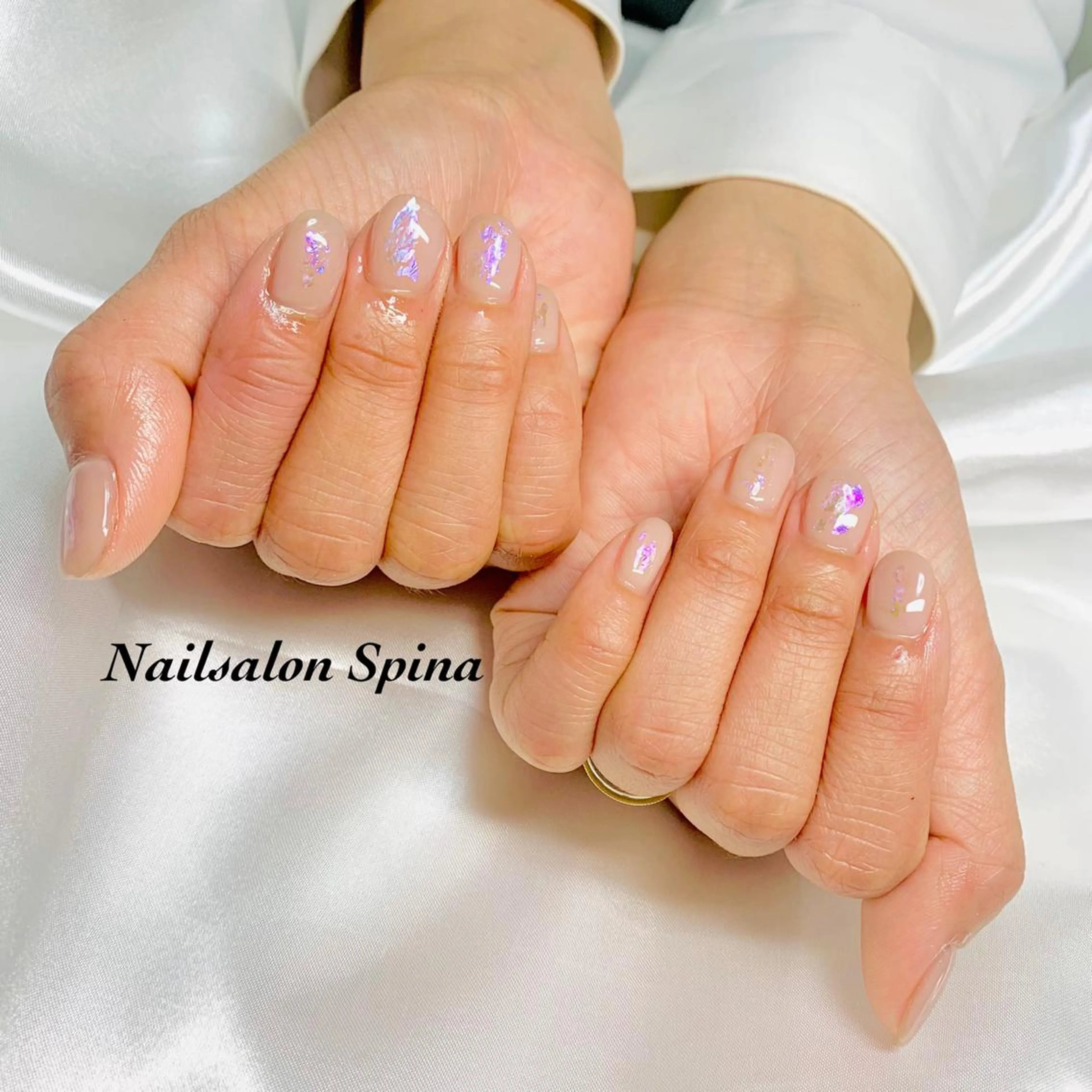 ネイル オーロラネイル ジェルネイル パラジェル シンプルネイル Nailsalon Spina 琴美のネイルデザイン