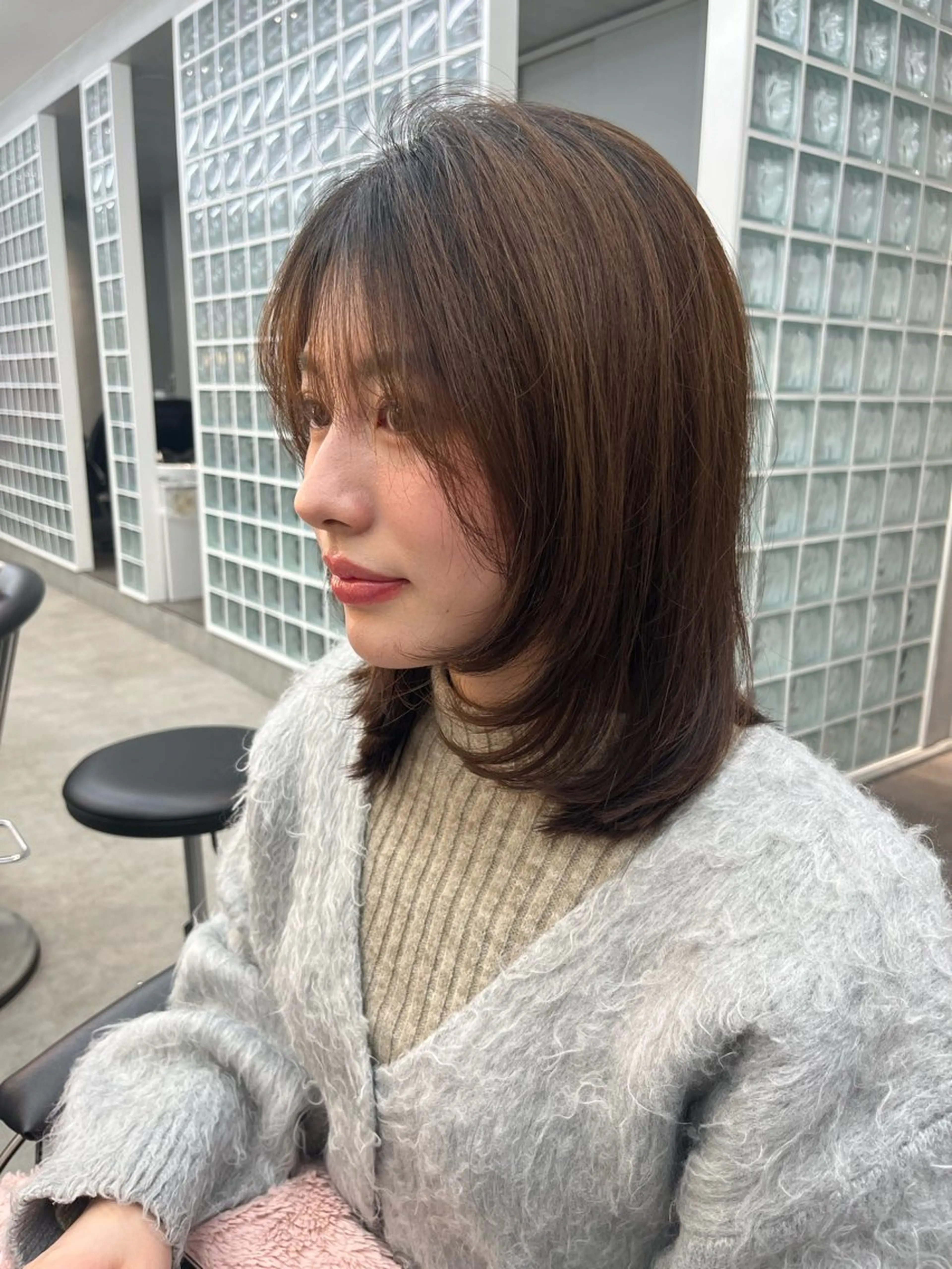 ミディアム レイヤーカット 小顔カット カット トリートメント 韓国風レイヤー🎀 北千住 aoiのヘアスタイル