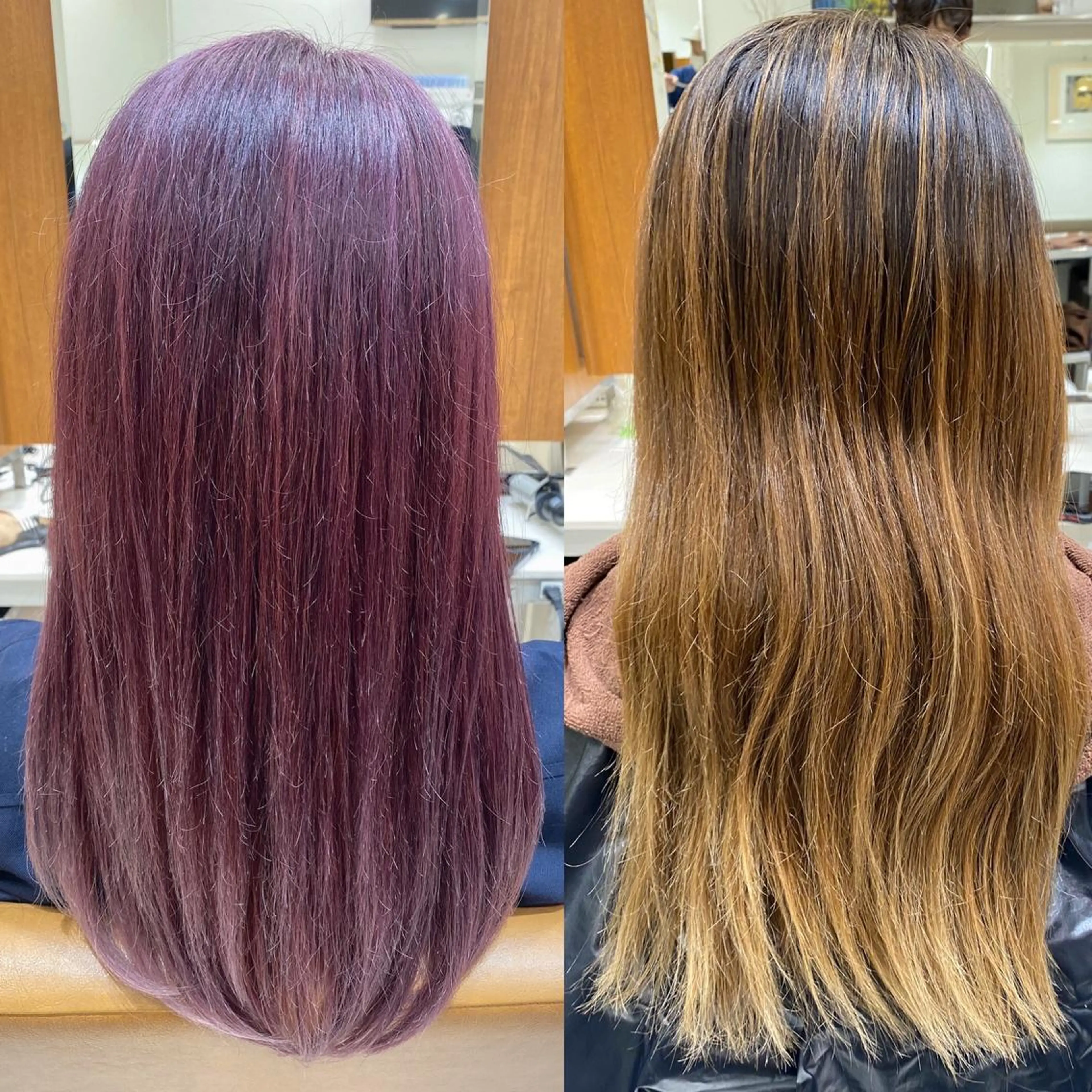 ロング カラー ダブルカラー パープルカラー カット ヘアカラー トリートメント 愛されヘア♪ 大森春奈のヘアスタイル