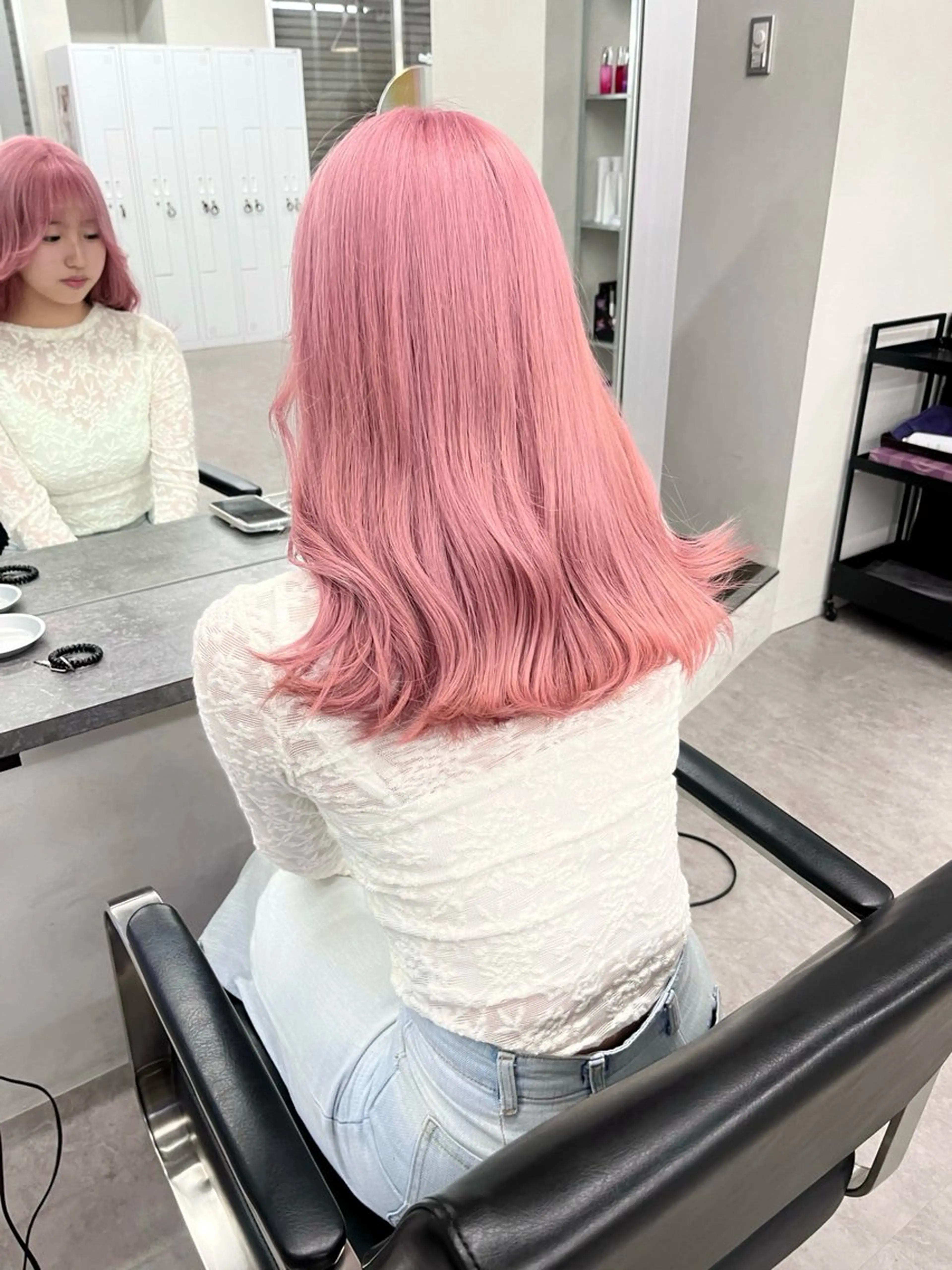 ミディアム カラー ブリーチ ピンクカラー 🩷Yui🩷 大人可愛い艶カラーのヘアスタイル