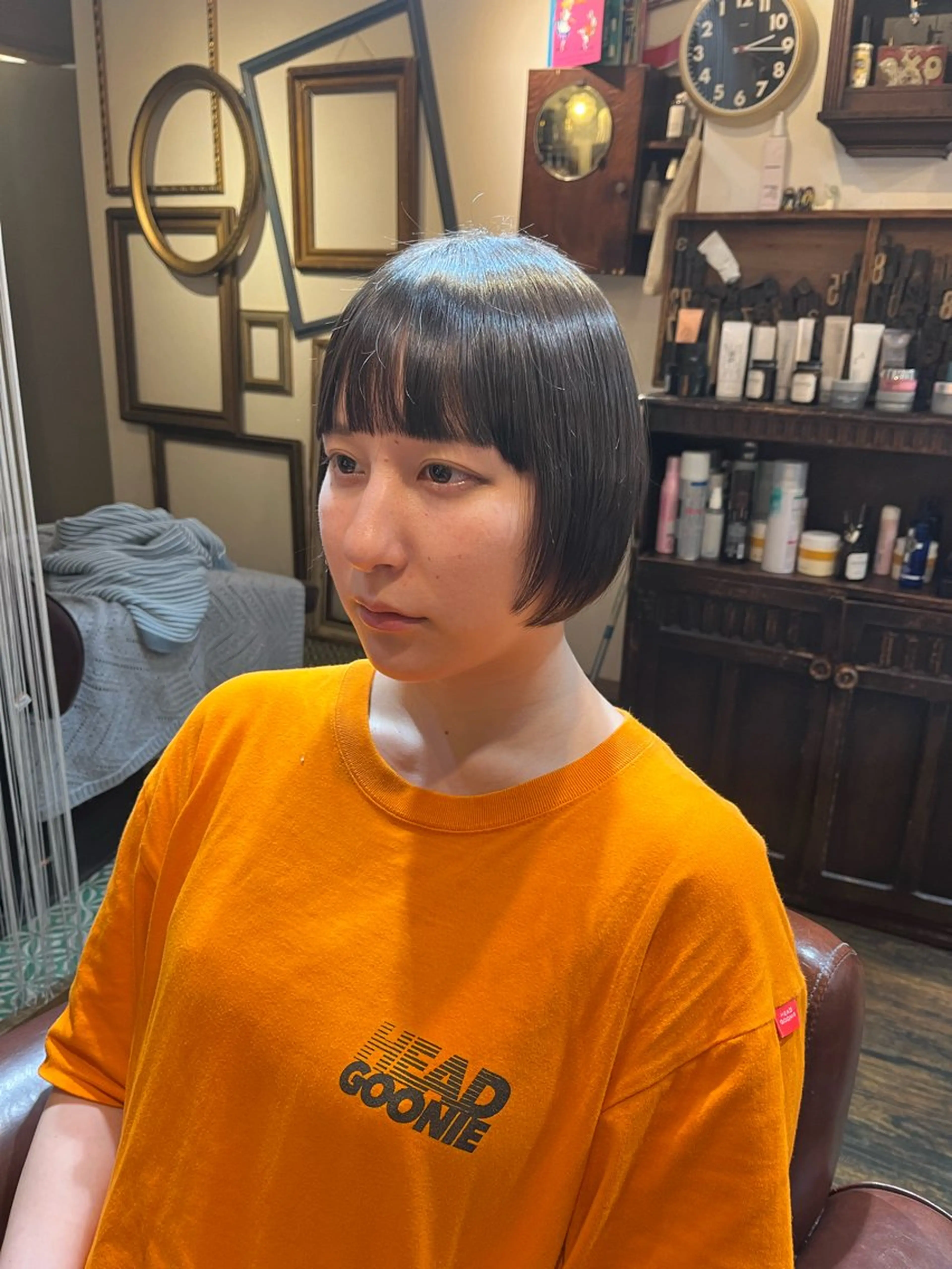 ショート ショートボブ ボブ ショートヘア カット ヘッドスパ 抜け感パーマ/ 顔まわり/緒方椋のヘアスタイル