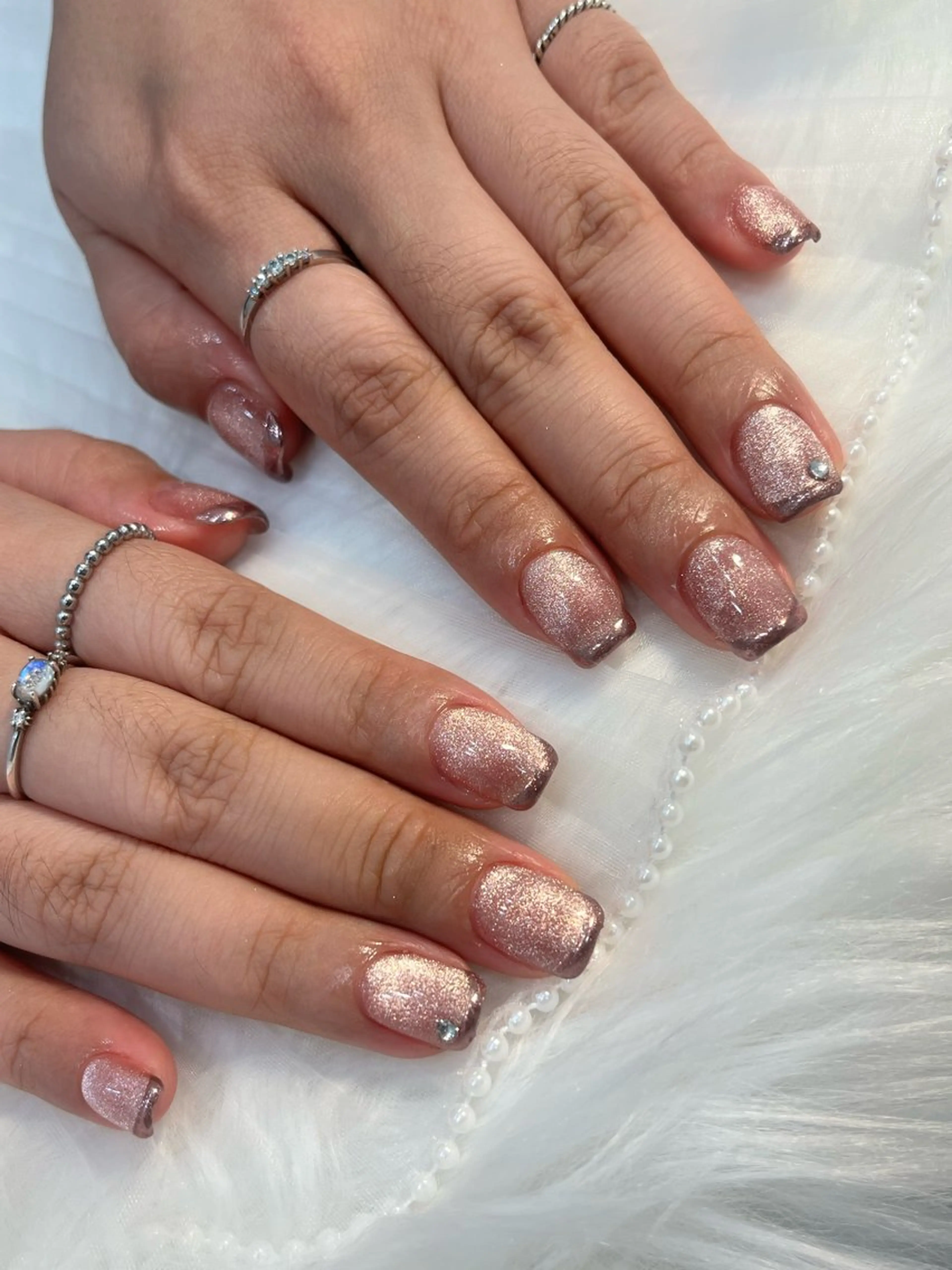 ネイル フレンチネイル マグネットネイル ハンドネイル snail HARUのネイルデザイン