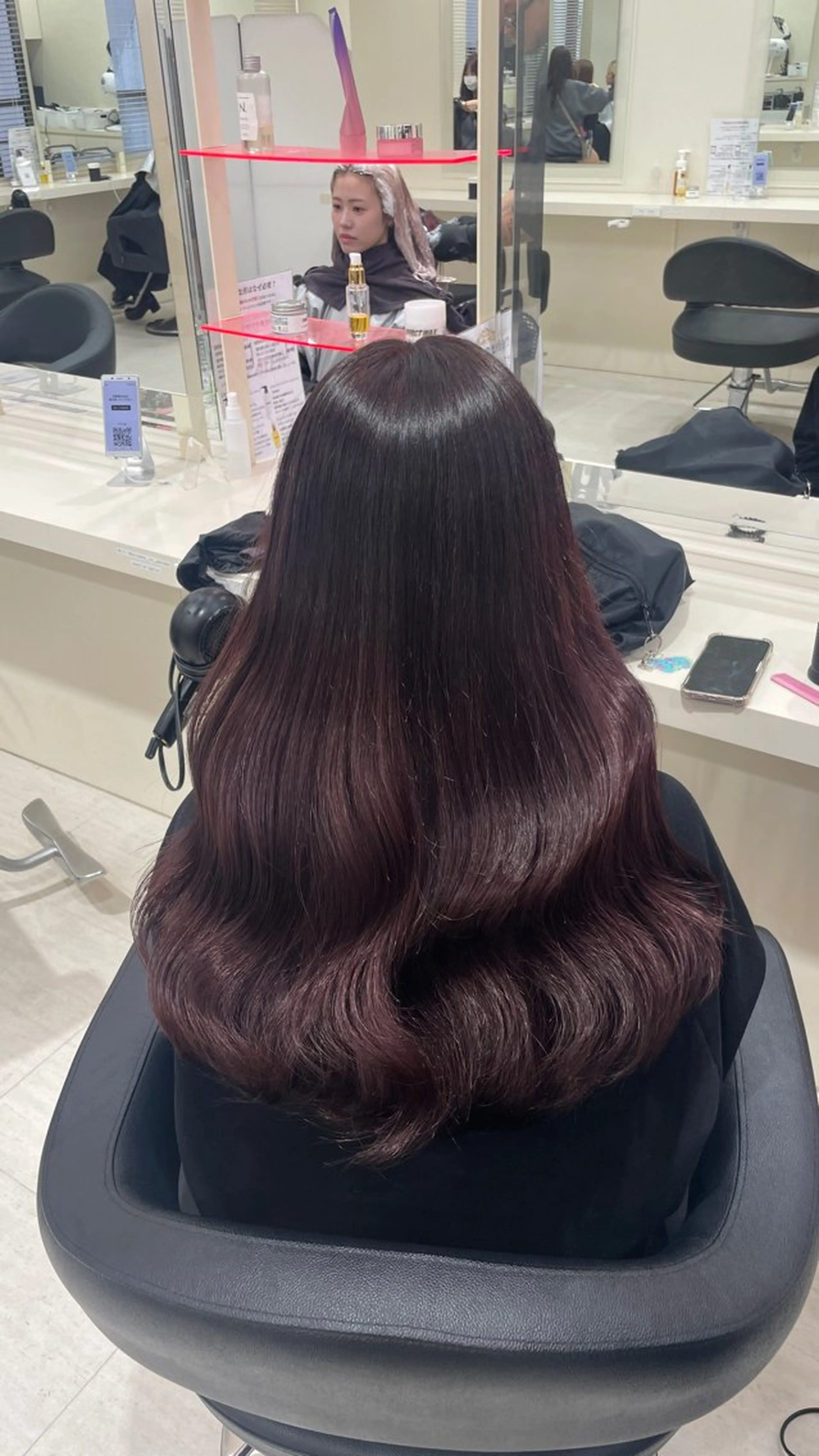 ロング ヘアカラー トリートメント ヘアセット 💗暖色カラー💗 ツヤ髪💗Mayaのヘアスタイル