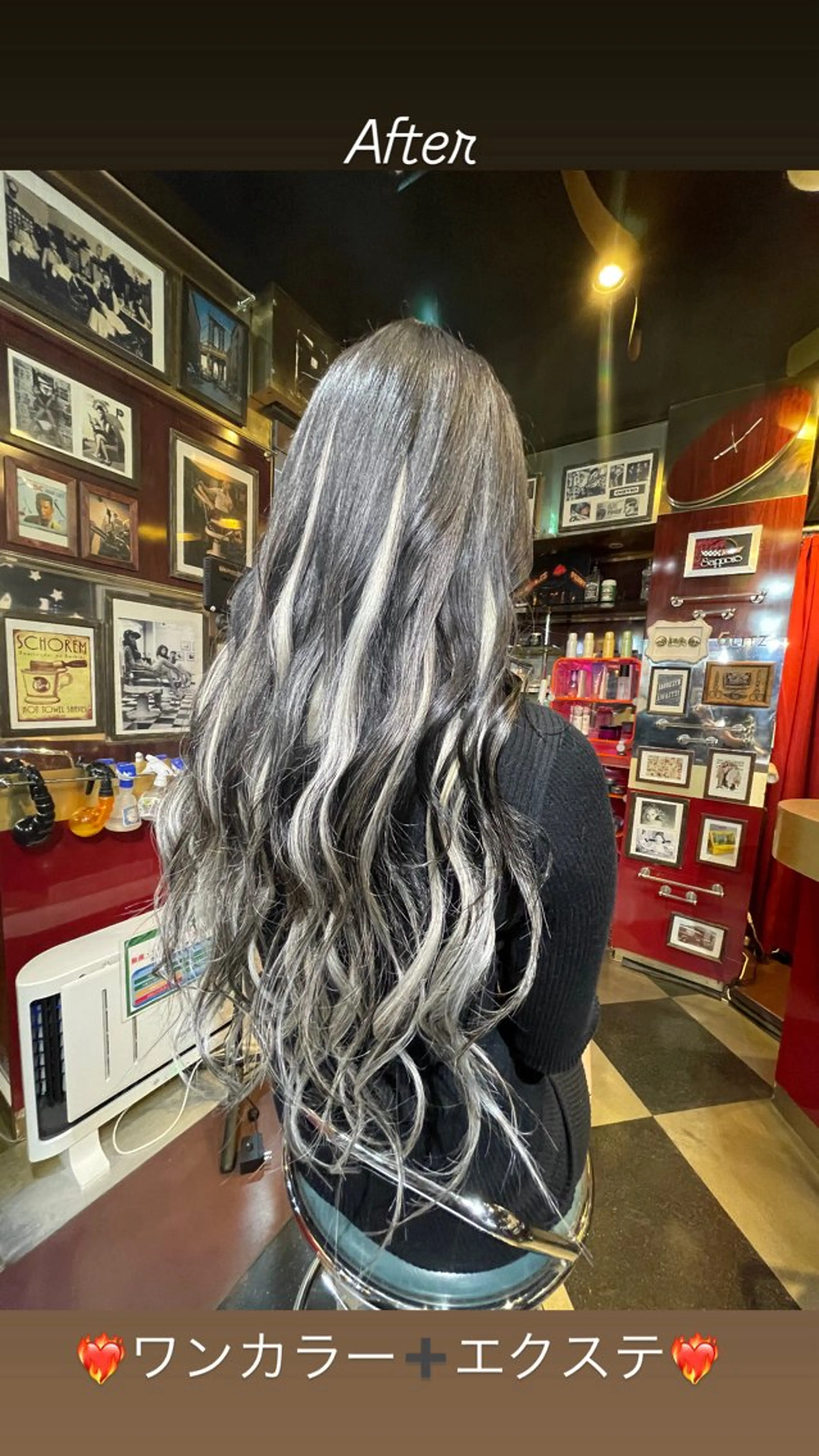 ロング カラー 編み込みエクステ ダークグレー ダークグレージュ グレージュ インナーカラー 👑派手髪/カット 👑ANRYのヘアスタイル