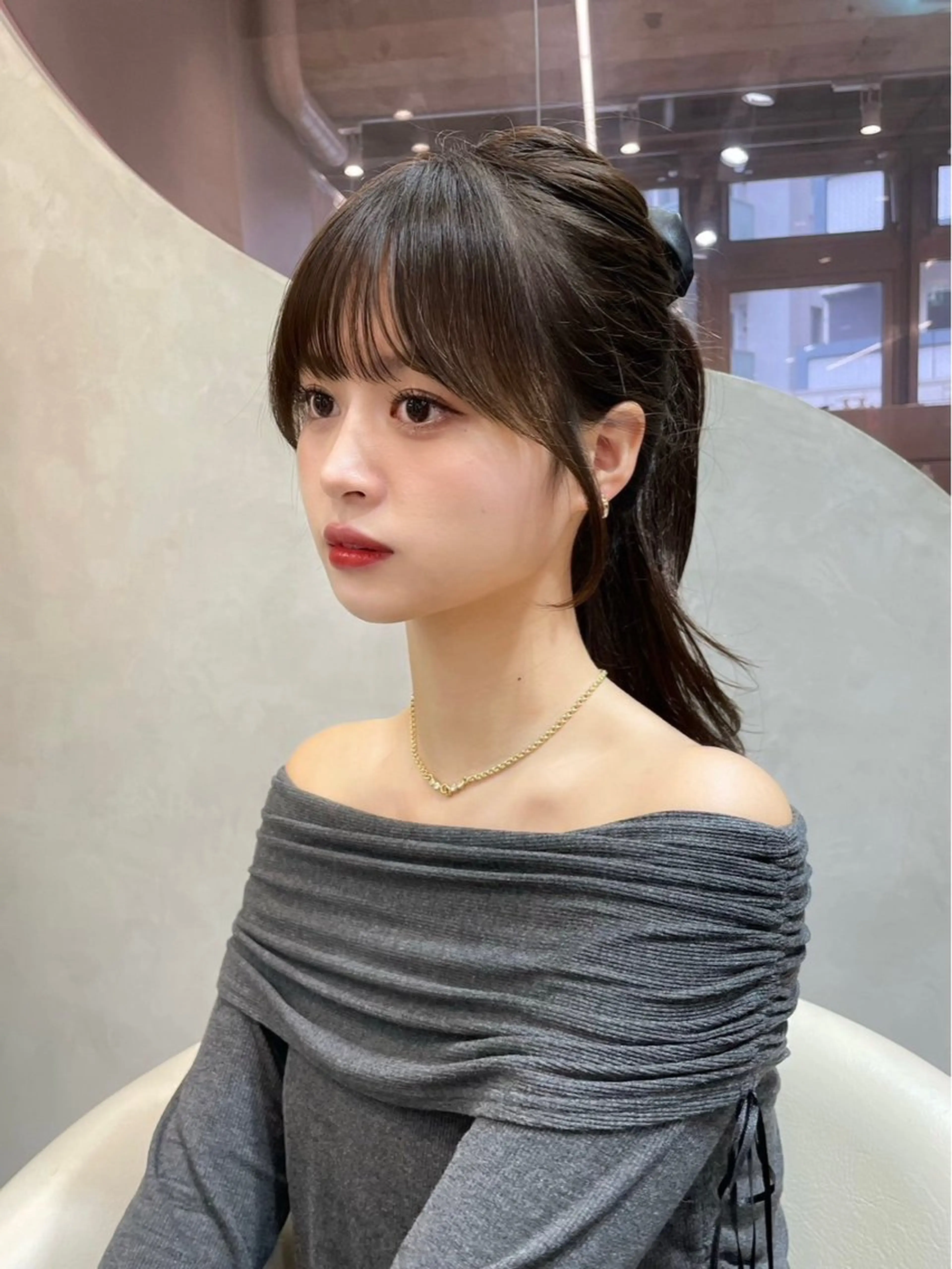 ミディアム カット ヘアカラー ブリーチなし髪質改善 🎀GLROW のんのヘアスタイル