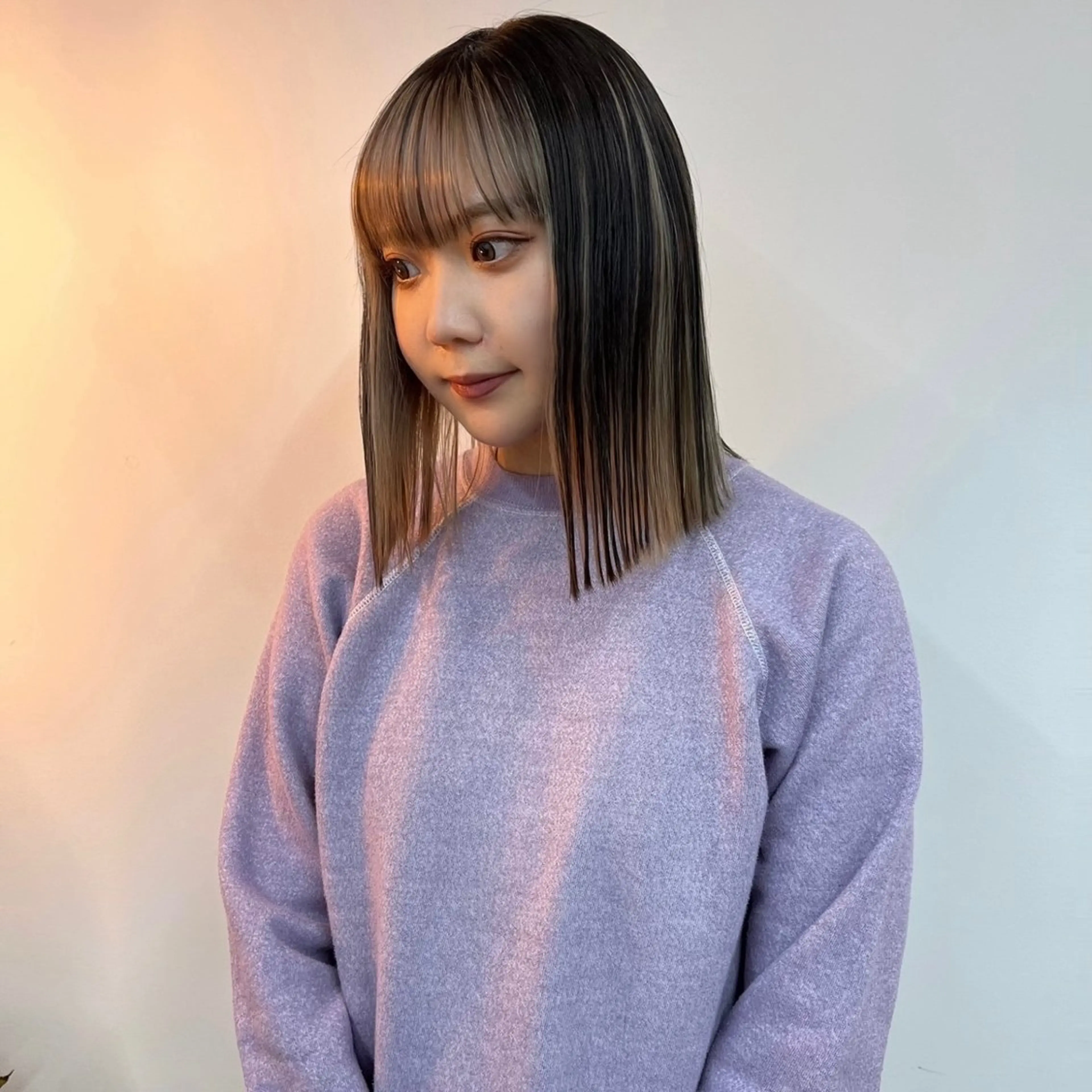 ミディアム カラー ハイトーン/心斎橋/ honomiのヘアスタイル