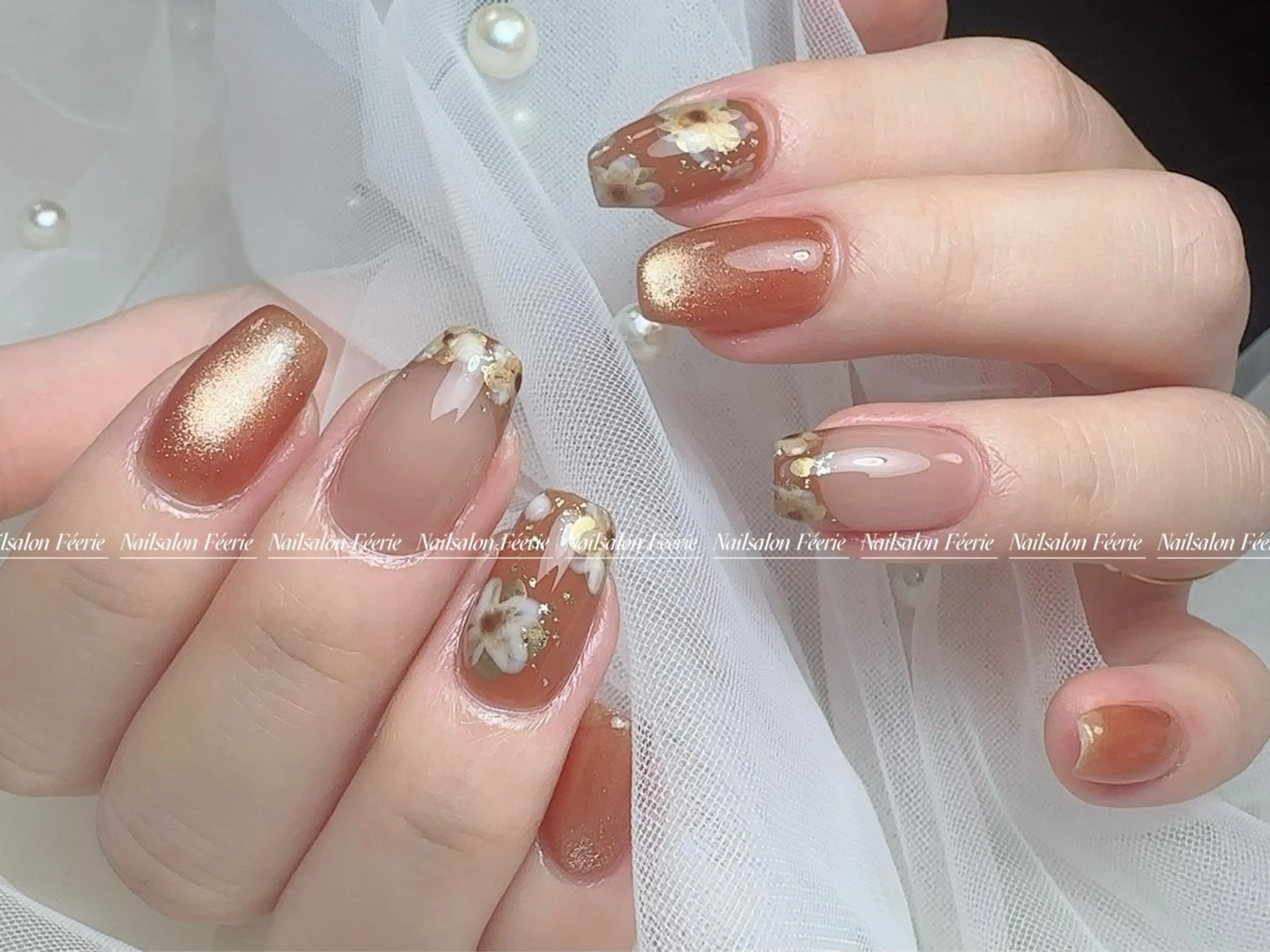 ネイル 成人式 長さ出し フットネイル フレンチネイル ジェルネイル ハンドネイル ハンドケア nail salon Feerieのネイルデザイン