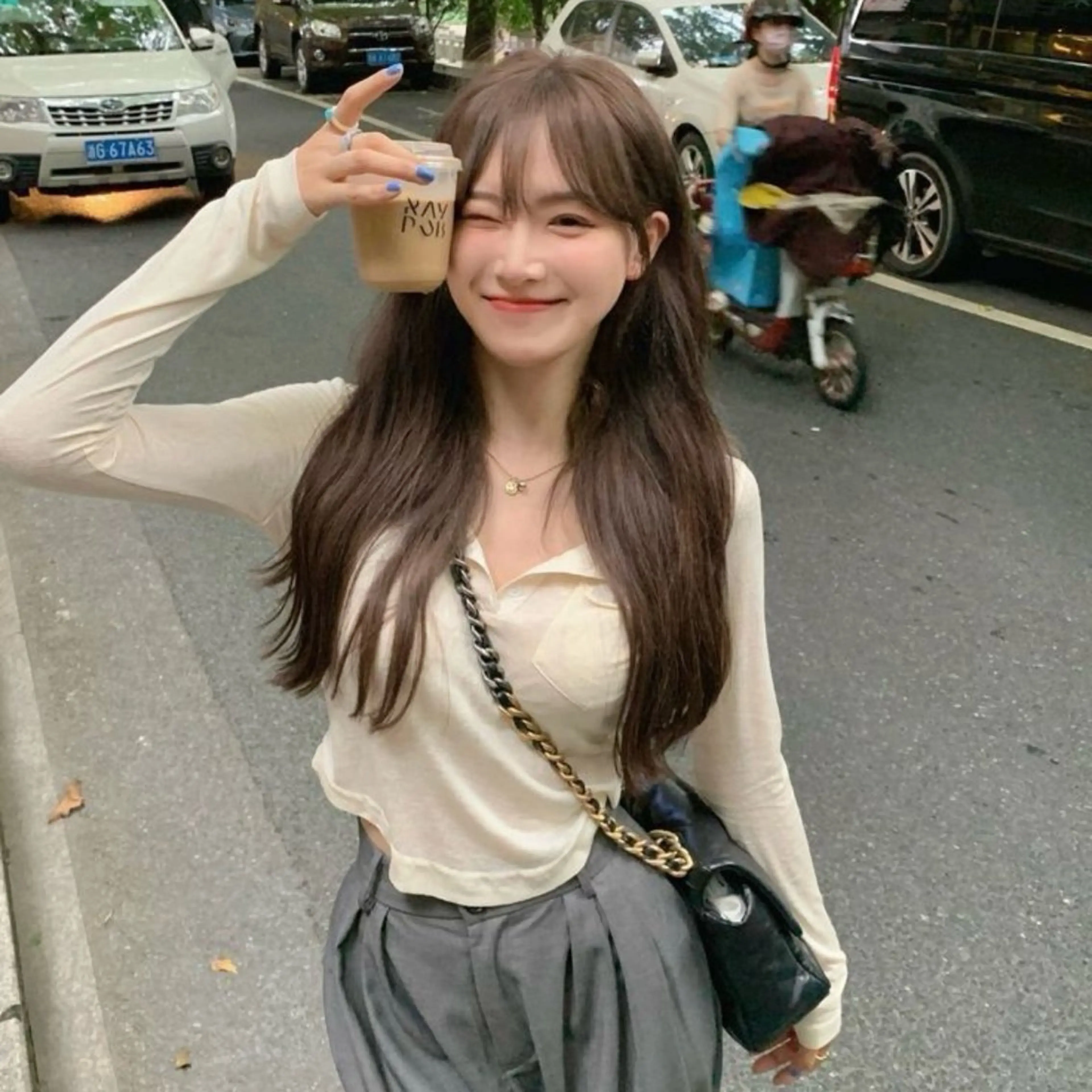 カラー ヘアカラー トリートメント ヘアセット 🤍ベージュ/透明感 韓国ヘア/まりん🤍のヘアスタイル