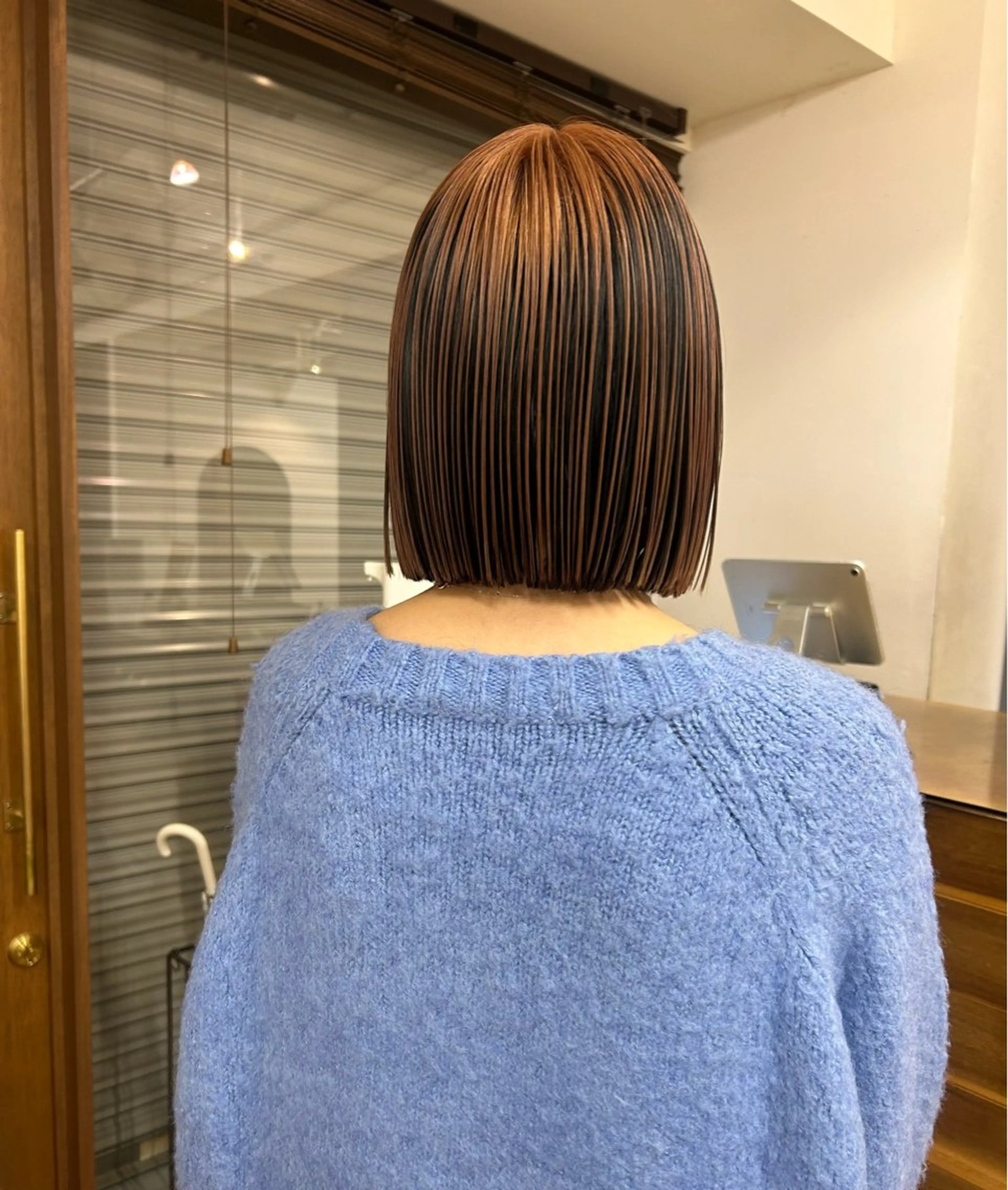 ショート カラー ヘアカラー 谷岡 聖花 /切りっぱなしボブのヘアスタイル