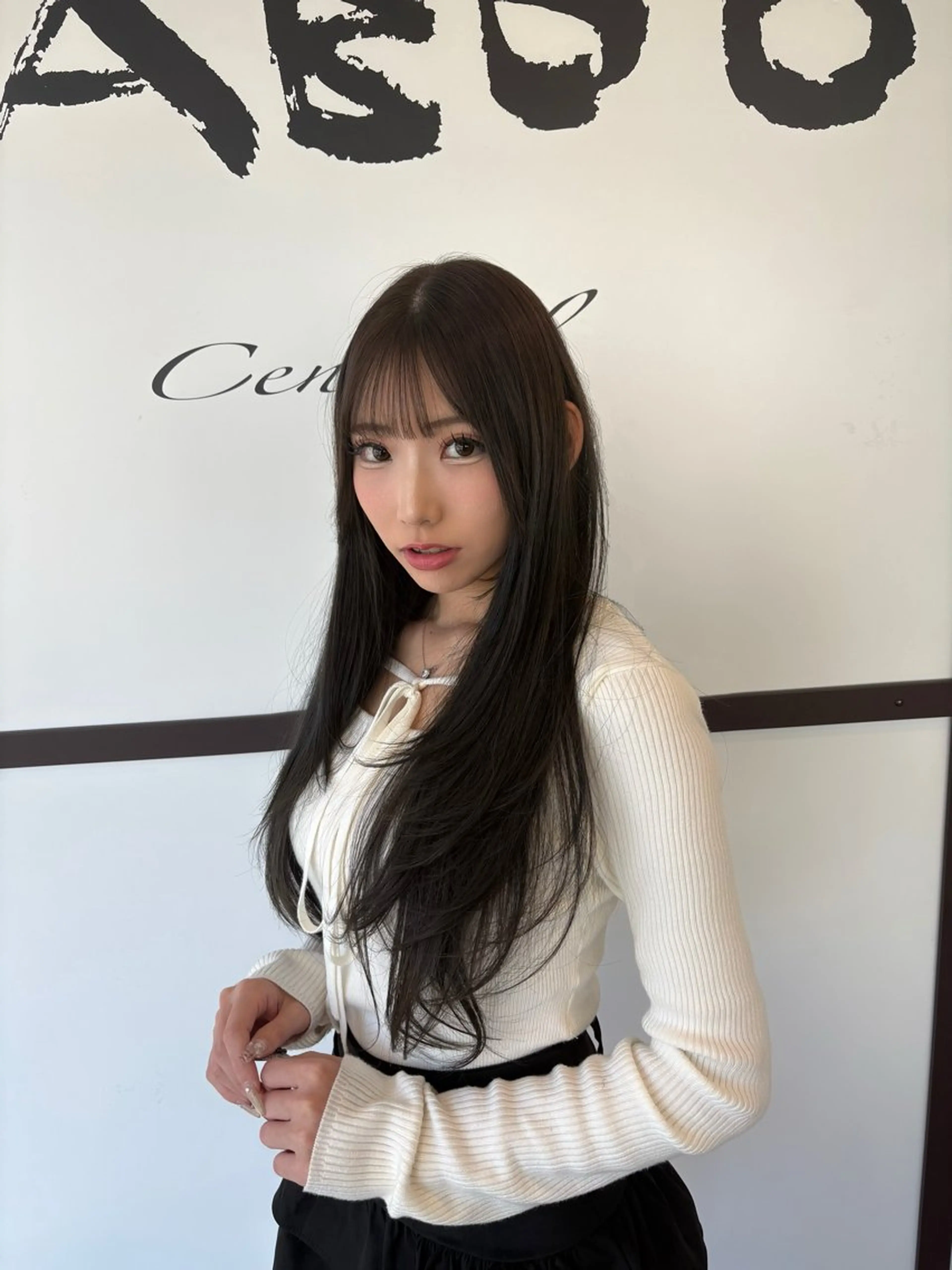 ロング カラー グレージュ レイヤーカット カット ヘアカラー トリートメント ブリーチなしWカラー レイヤー/Rickyのヘアスタイル