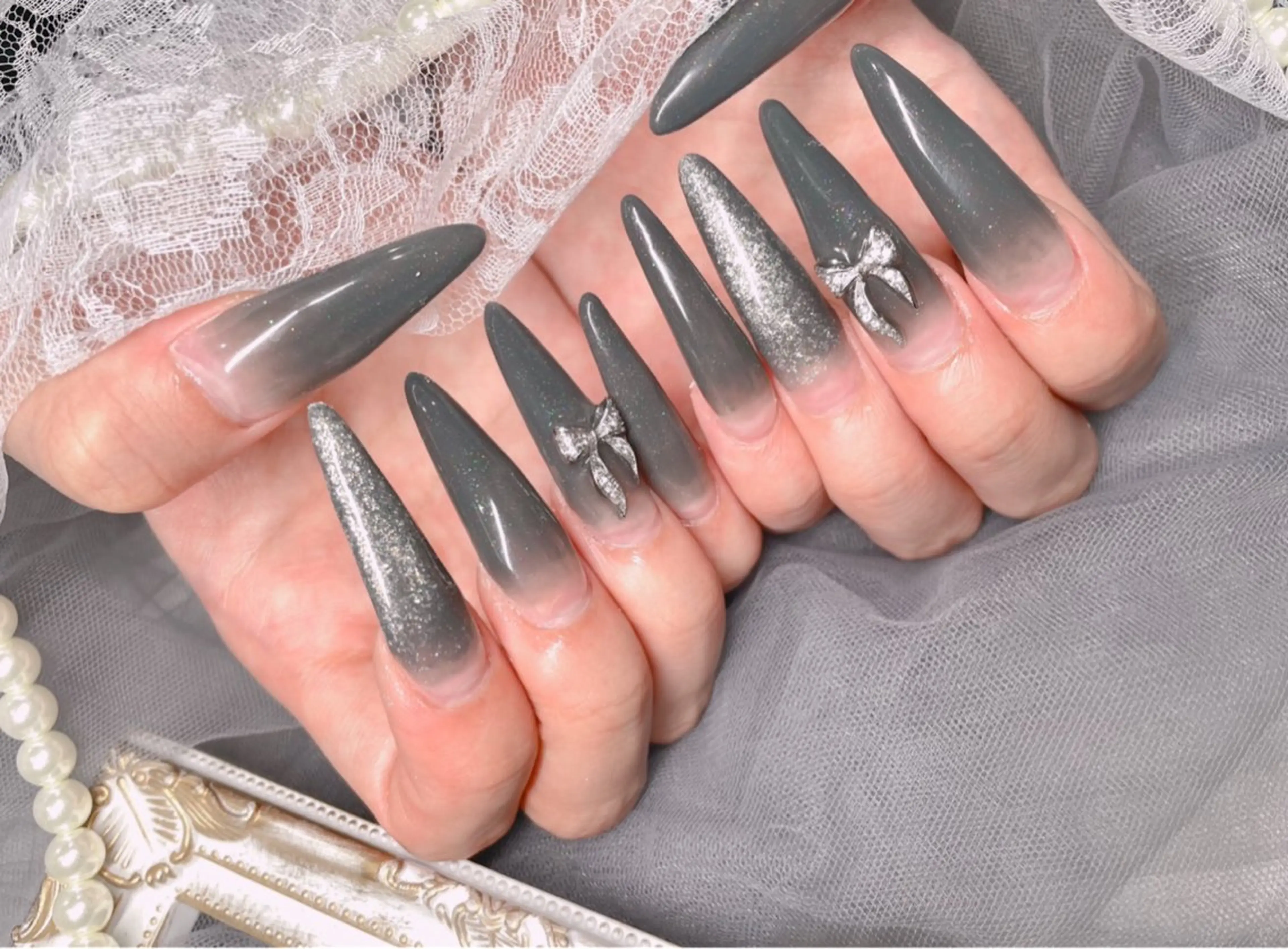 ネイル ロングネイル スカルプネイル ハンドネイル ゆりか ジョアアンジェ福島のネイルデザイン