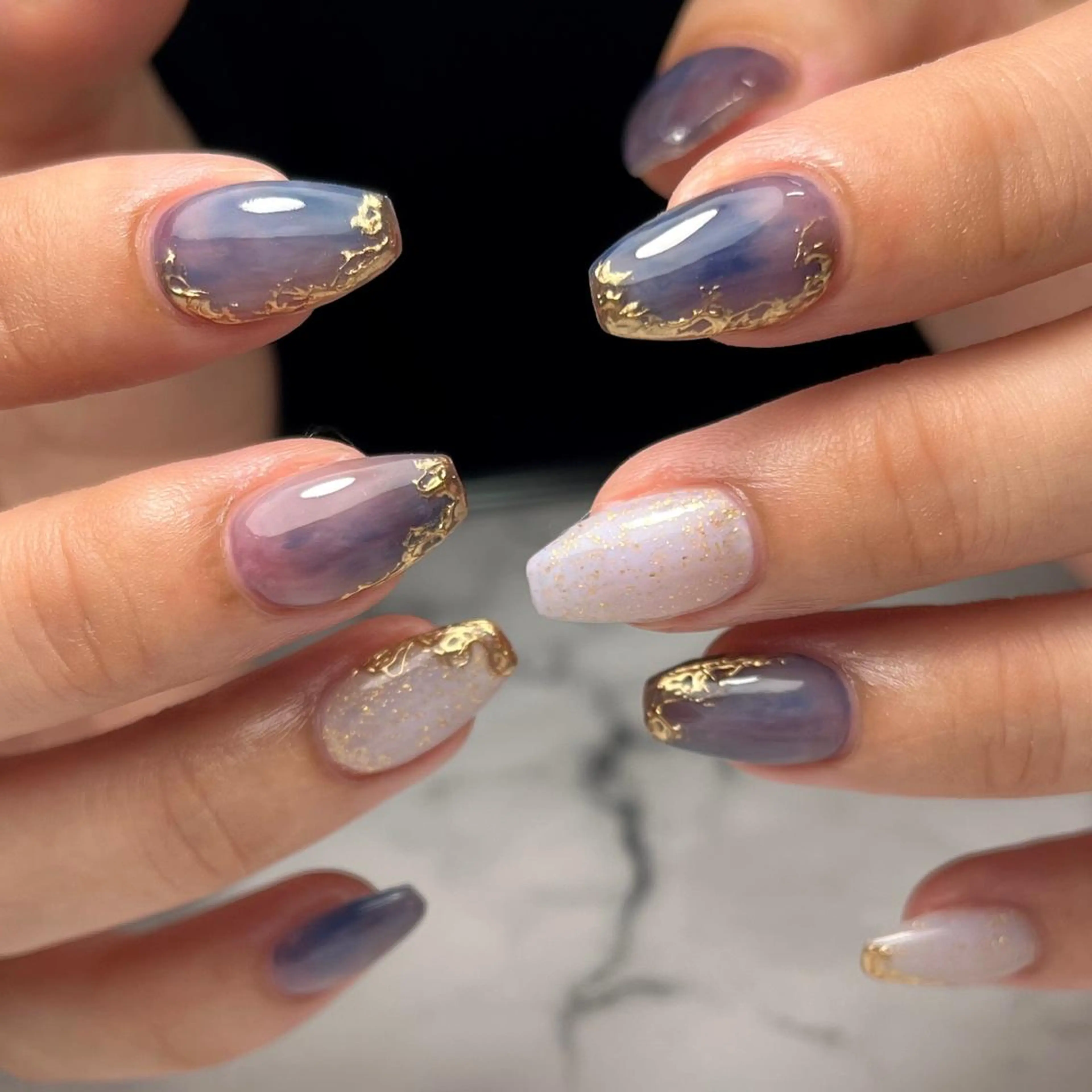 ネイル アートネイル ジェルネイル 大理石ネイル(マーブル) ニュアンスネイル ワンカラーネイル ハンドネイル NAIL NOWのネイルデザイン