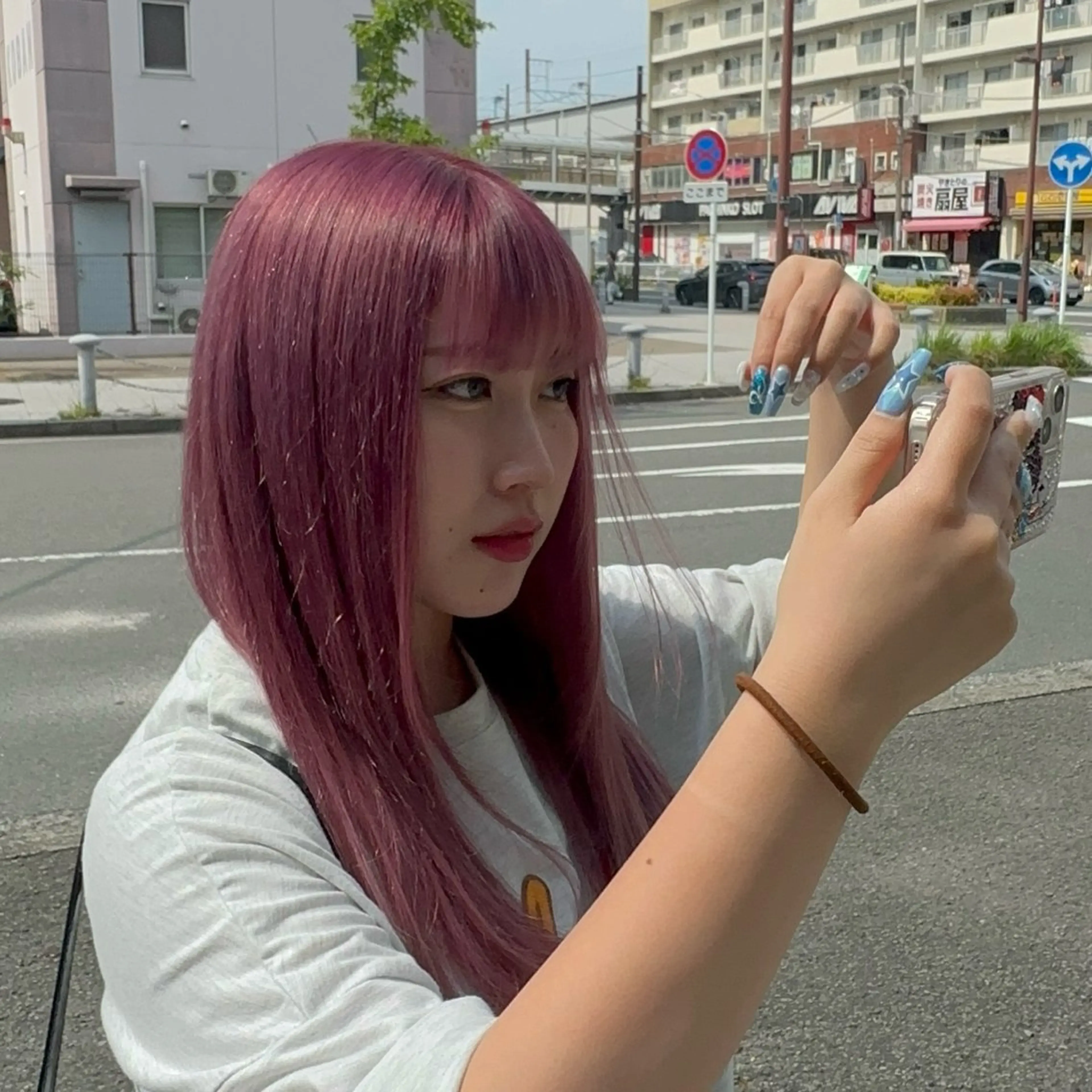 ロング カラー ブリーチ ブリーチなしカラー ヘアカラー 𓍯暖色/韓国風 田中沙羅‎𓍯のヘアスタイル