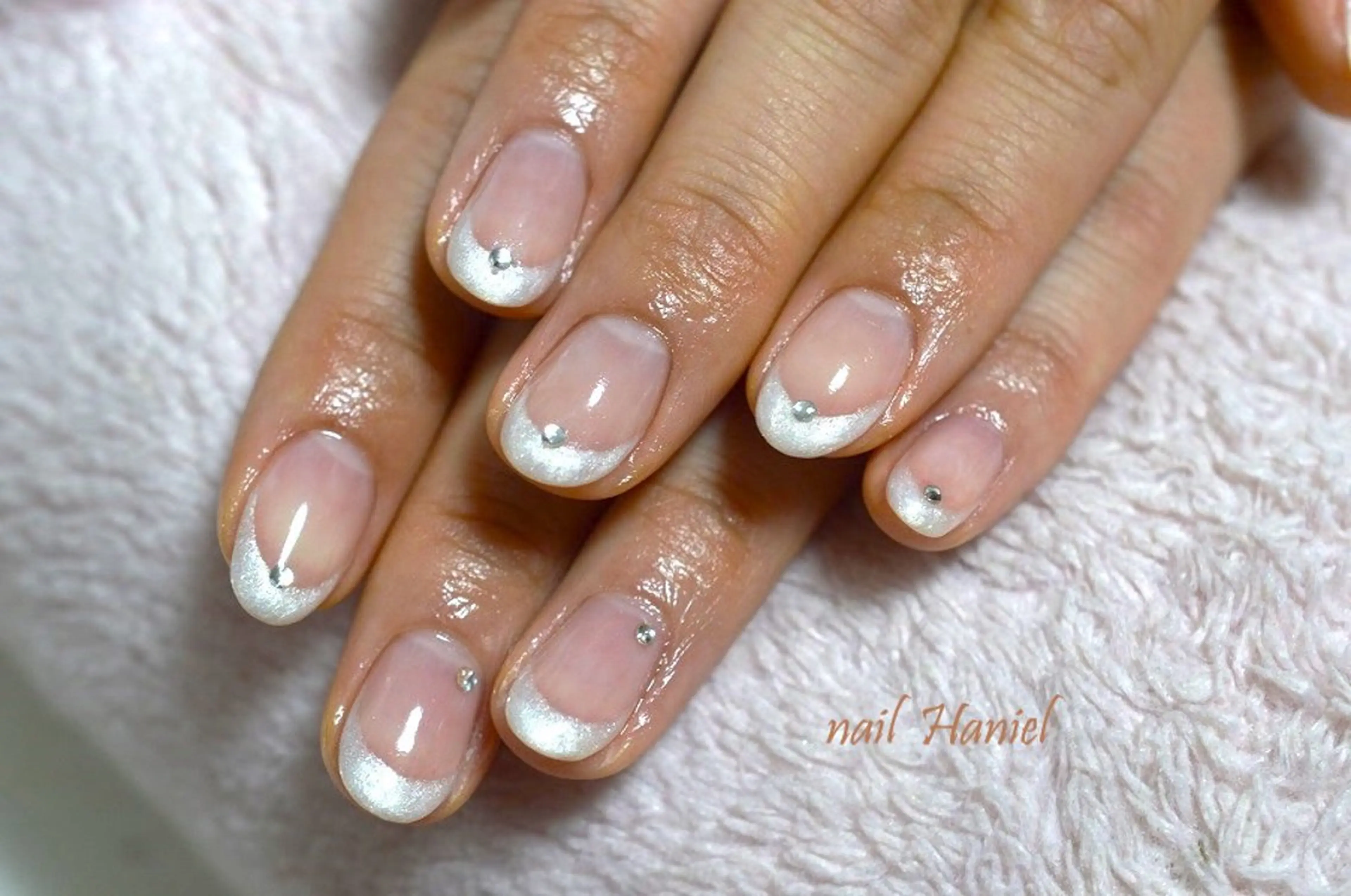 ネイル アートネイル フレンチネイル ジェルネイル オフィスネイル パラジェル nail Haniel所属・半蔵門サロンハニエル 魅神 ちよのネイルデザイン