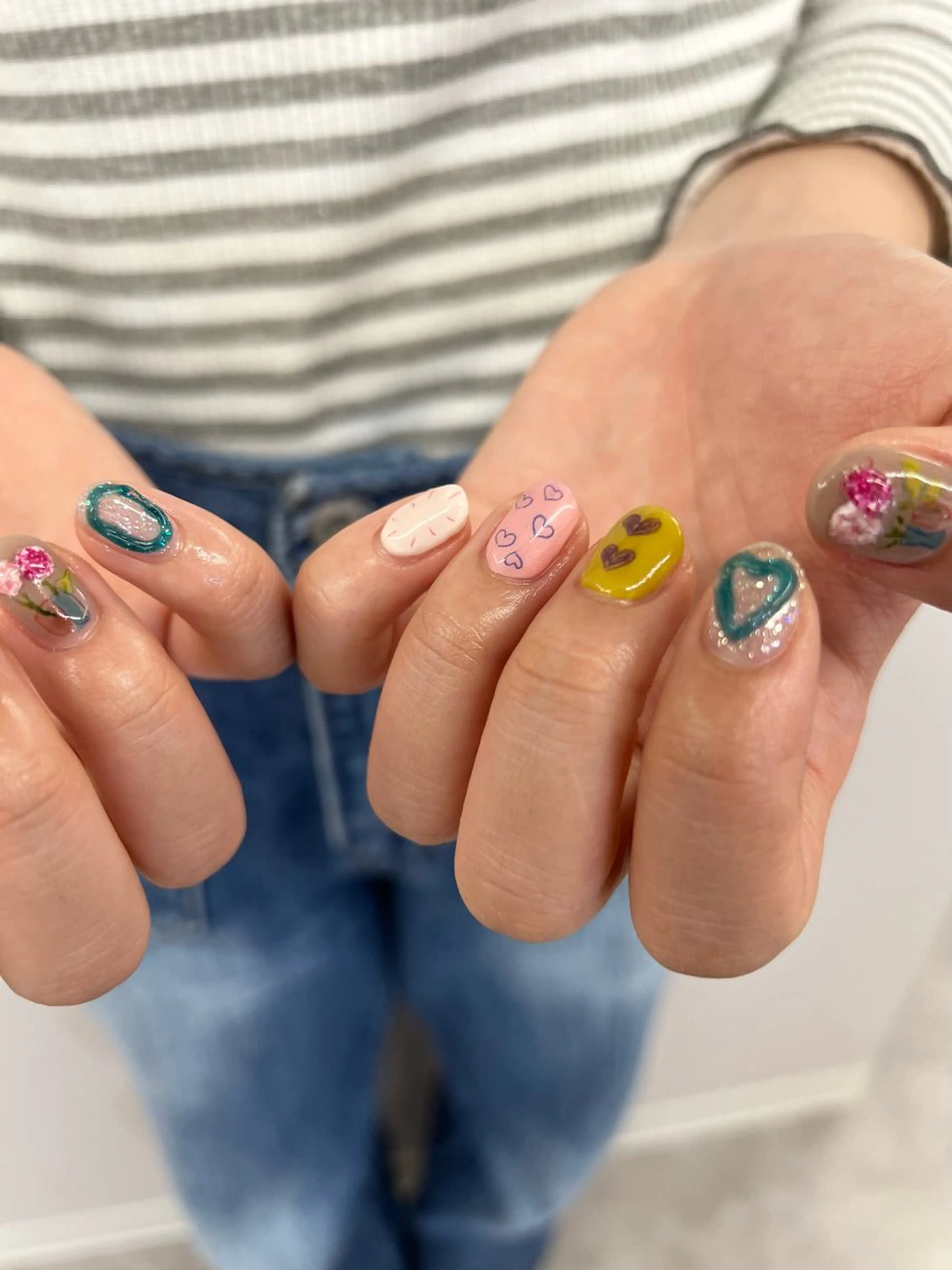 ネイル フラッシュネイル ジェルネイル 韓国ネイル 持ち込み ニュアンスネイル ハンドネイル ハンドケア Bana_ Nailのネイルデザイン