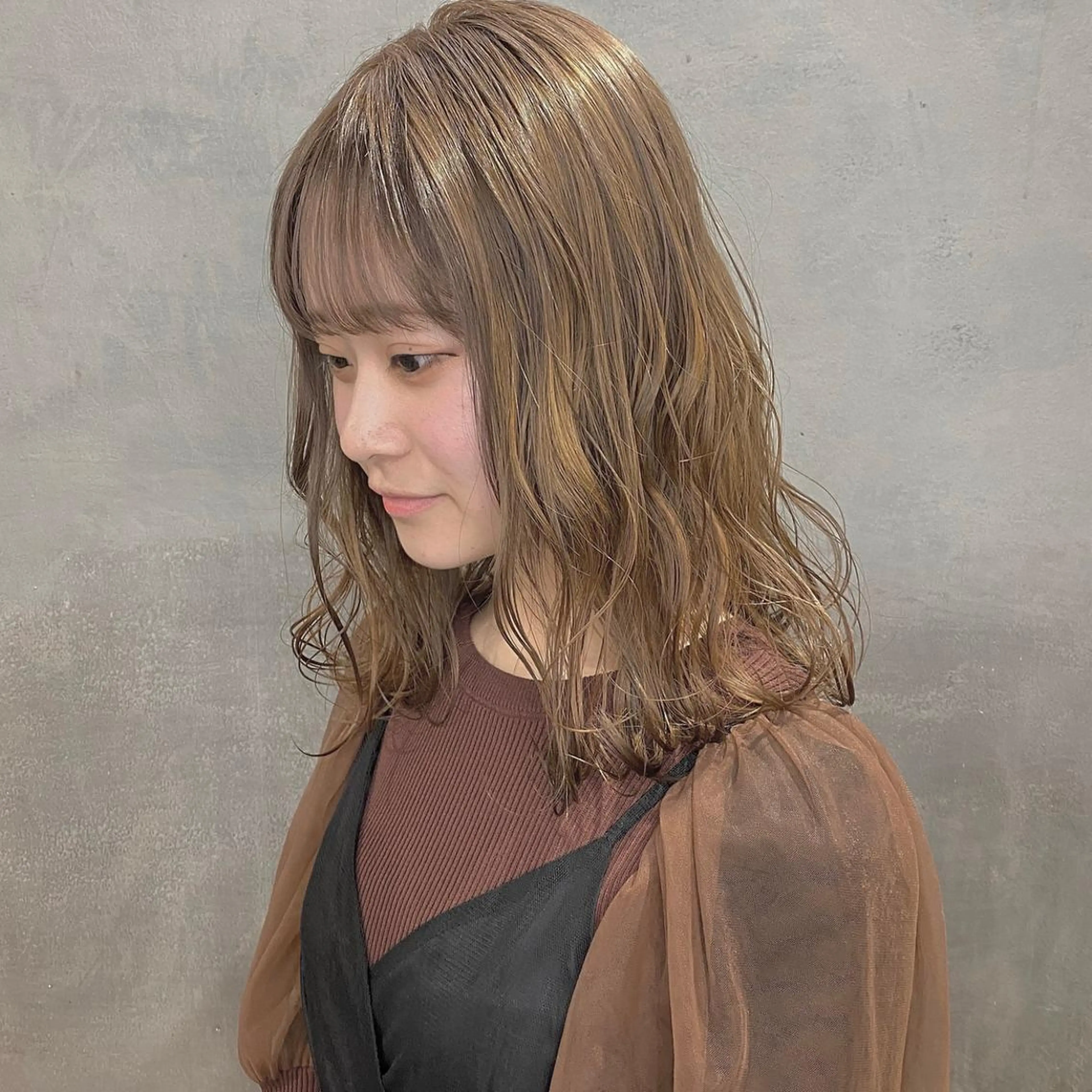 ミディアム カラー CLUTCH天王寺 西藤遥河のヘアスタイル